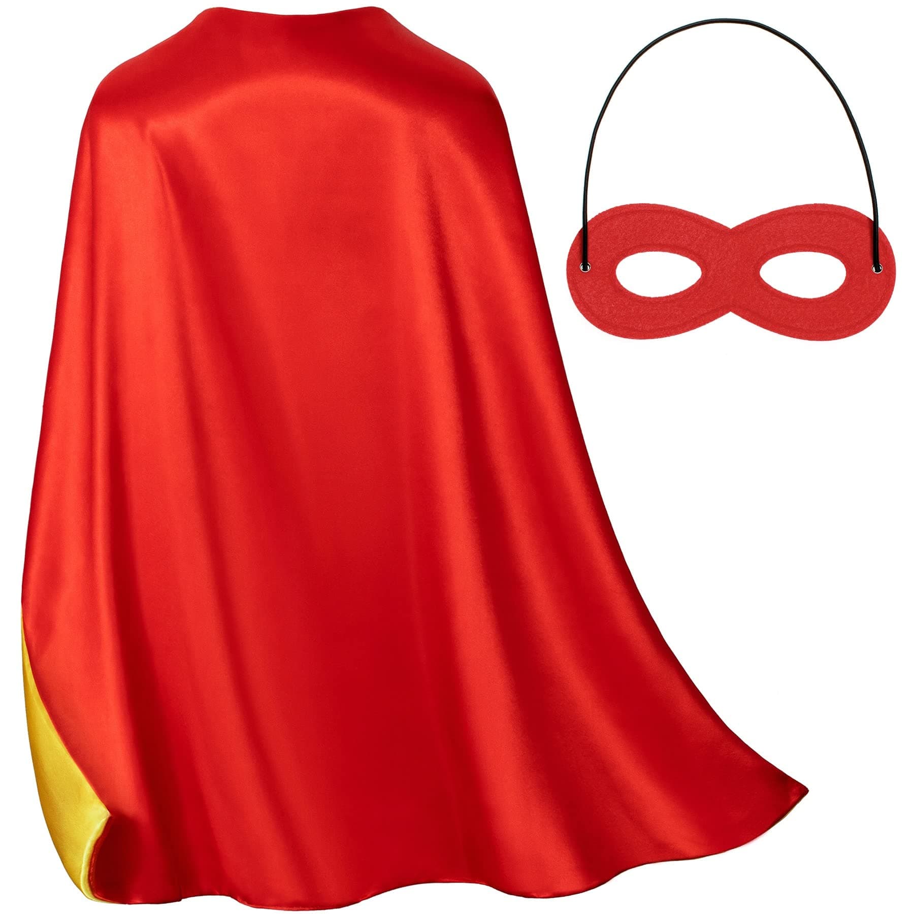 Bosvin Kids Superhero Capes and Mask - Red Super Hero Cape for Boys Girls Christmas,Halloween, Birthday Parties (Red)