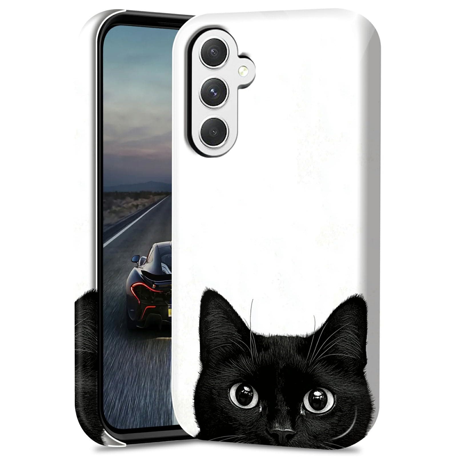 BEOTIWAD Black Cats Phone Case for Samsung Galaxy A25 5G 6.4" Dual Layer Hybrid Hard PC & Silicone Protective Design Heavy Duty Shockproof Protective Cover for Samsung A25 5G
