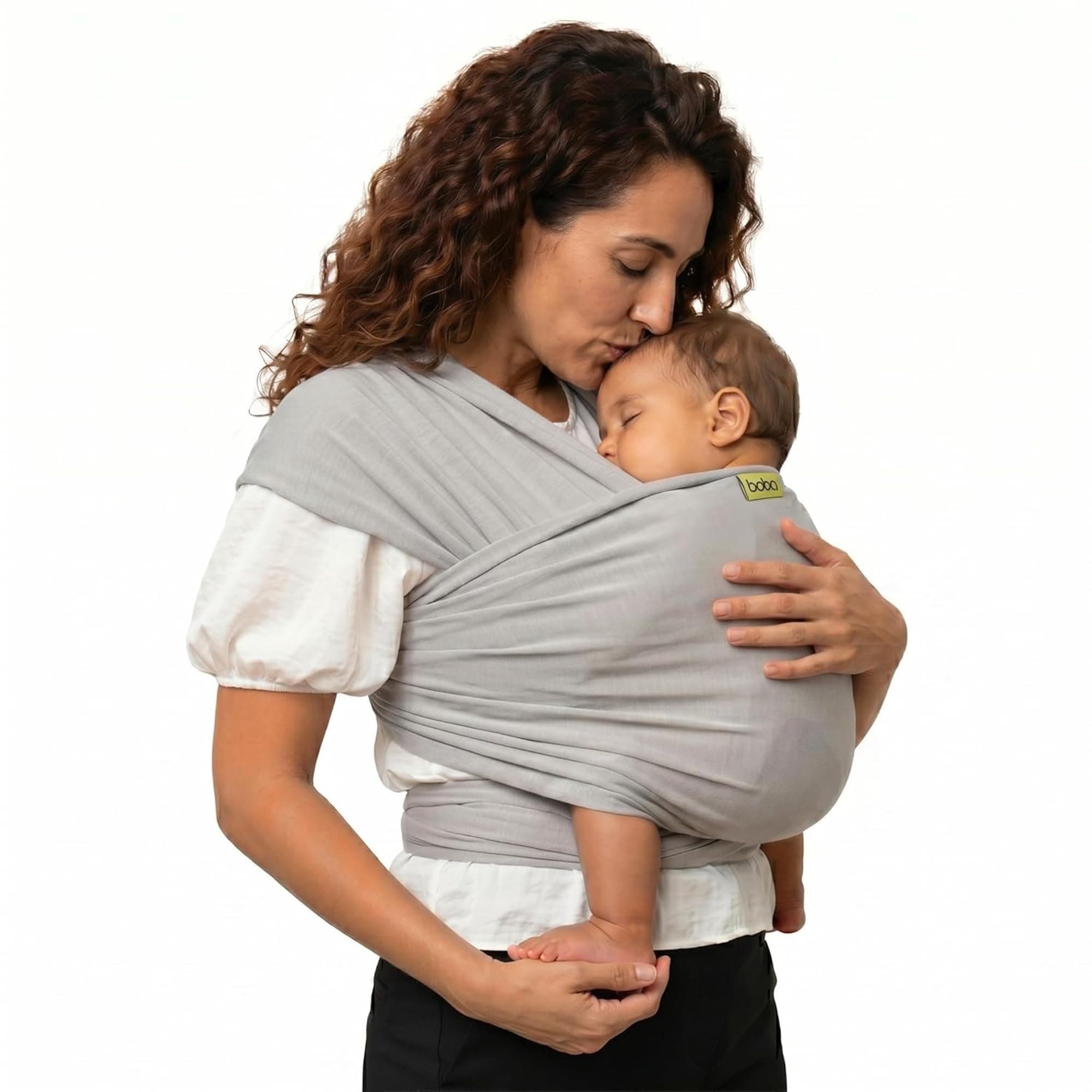 Boba Baby Wrap Carrier - Stretch Bamboo Newborn Sling, Serenity Light Grey