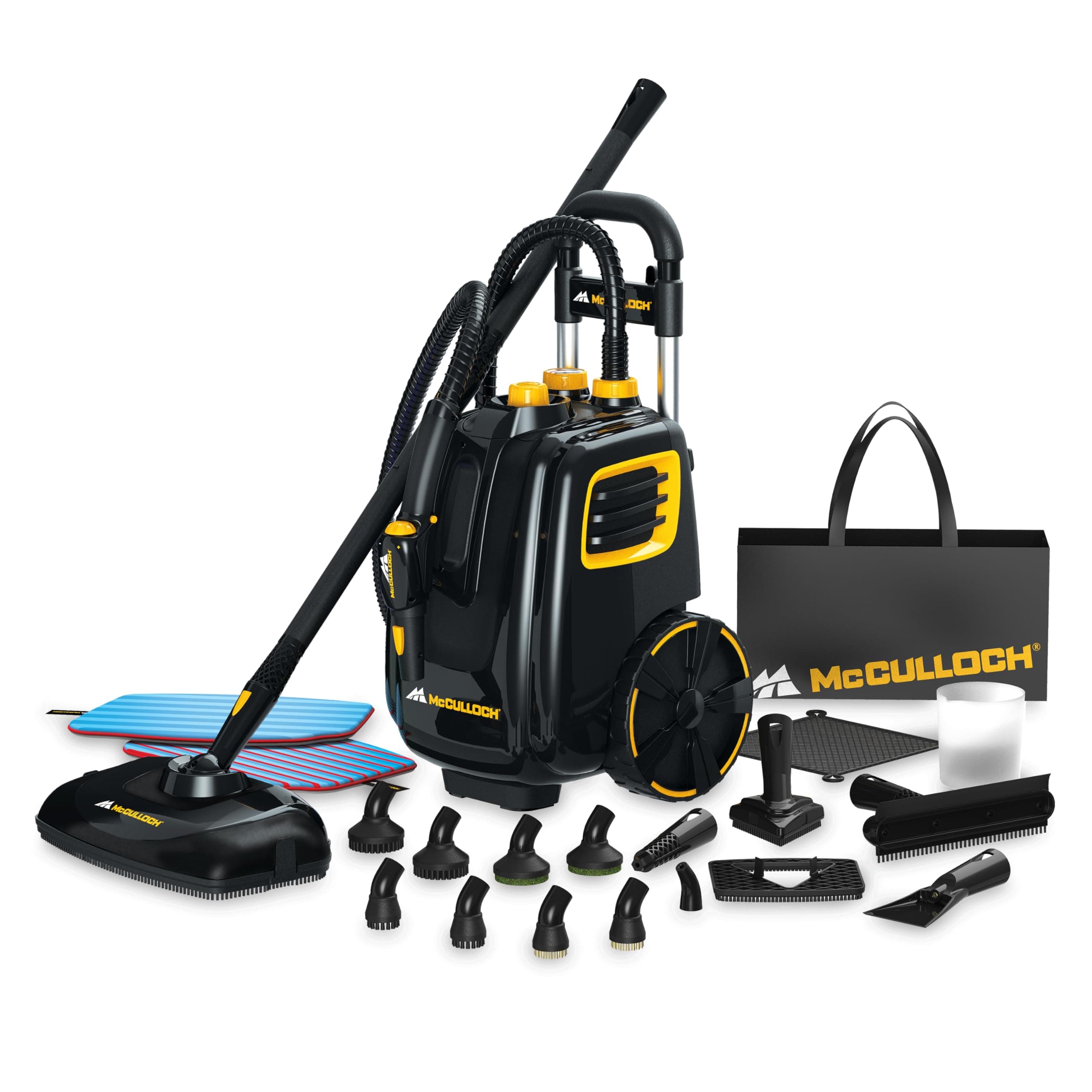 McCulloch MC1385 Canister Steam Cleaner, For Grout and Tile, 23 Accessories