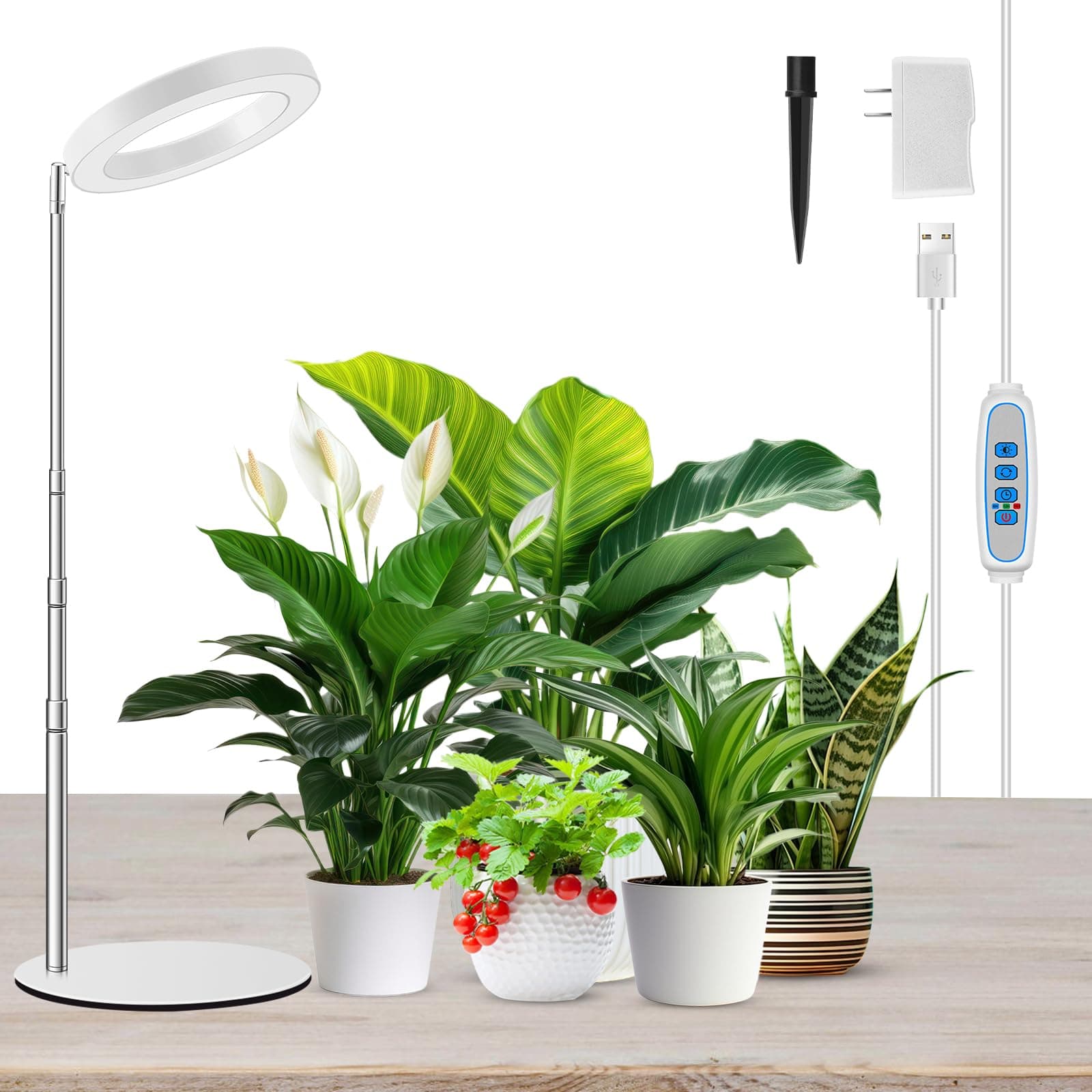 Kullsinss 6.3in Grow Lights for Indoor Plants, 80 LEDs Full Spectrum