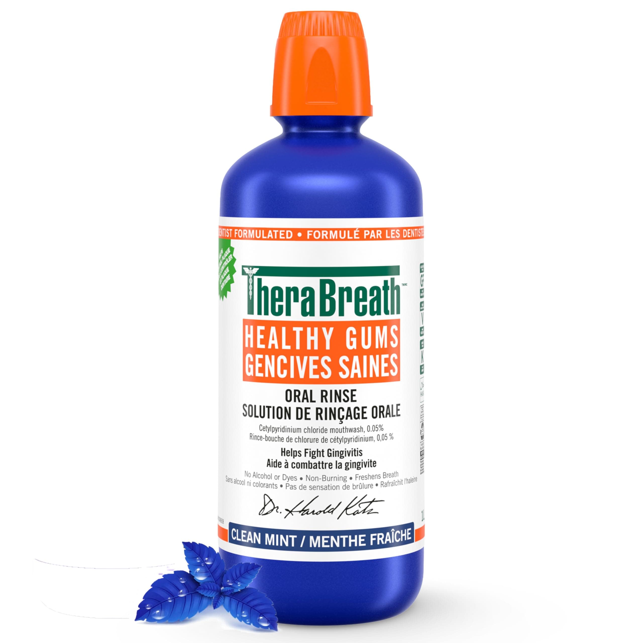 TheraBreath Healthy Gums Oral Rinse, Clean Mint, 1 L
