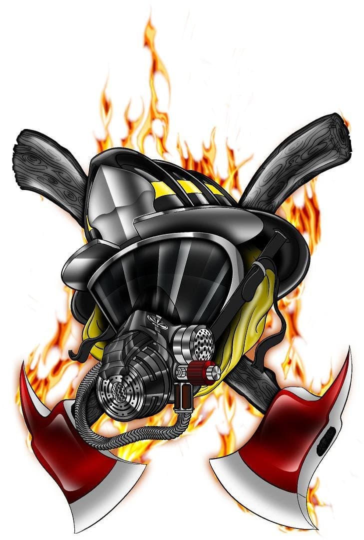24" Fireman Firefighter Hero AXE logo Wall Graphics decals Home Game Kids Boys Room decor stickers NEW !!