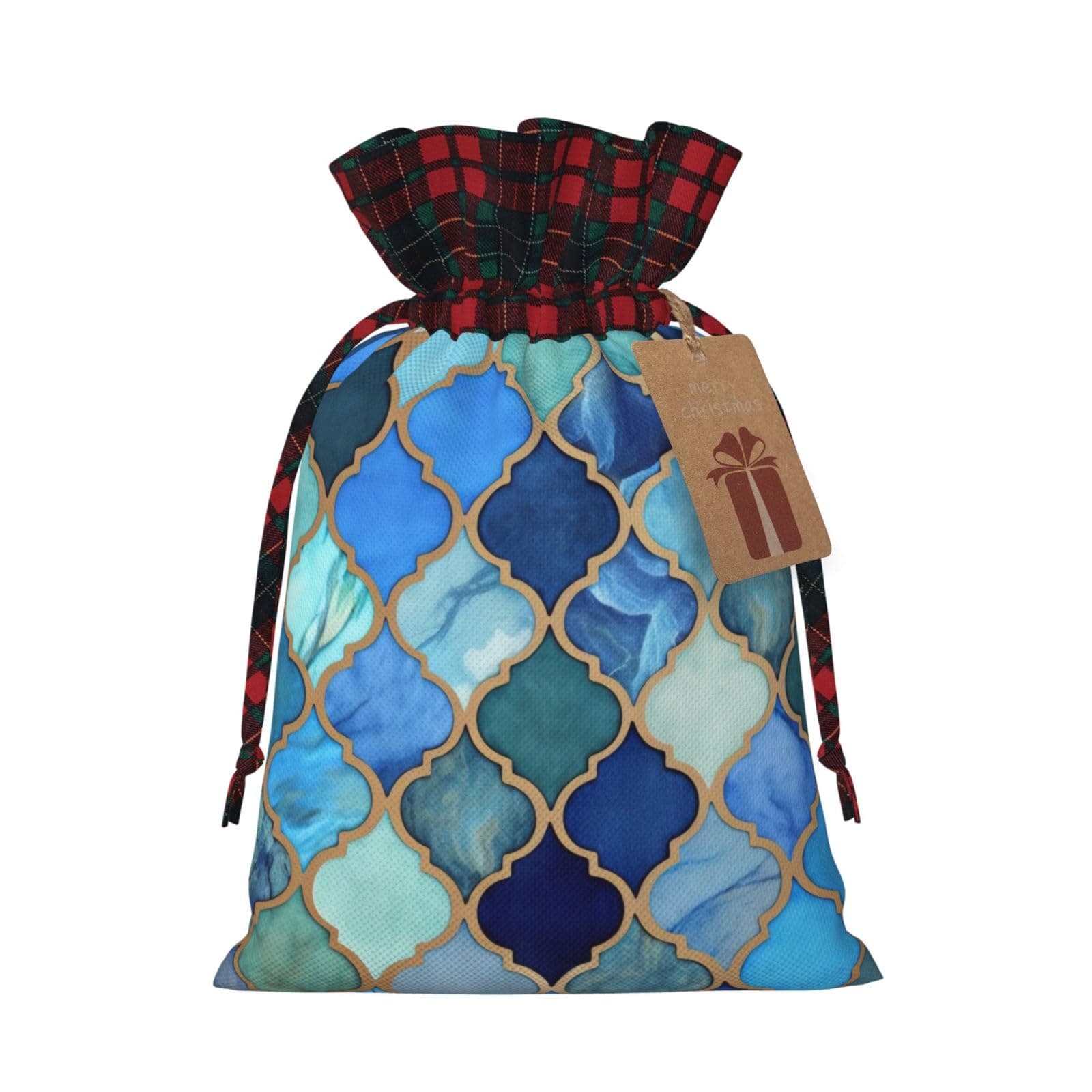 YHNNHJUJ Christmas Drawstring Bags For Presents - Xmas Santa Bags, Candy Bag, Wrapping Gift Bags With Tags, Perfect For New Year & Xmas Holiday Party Goodies