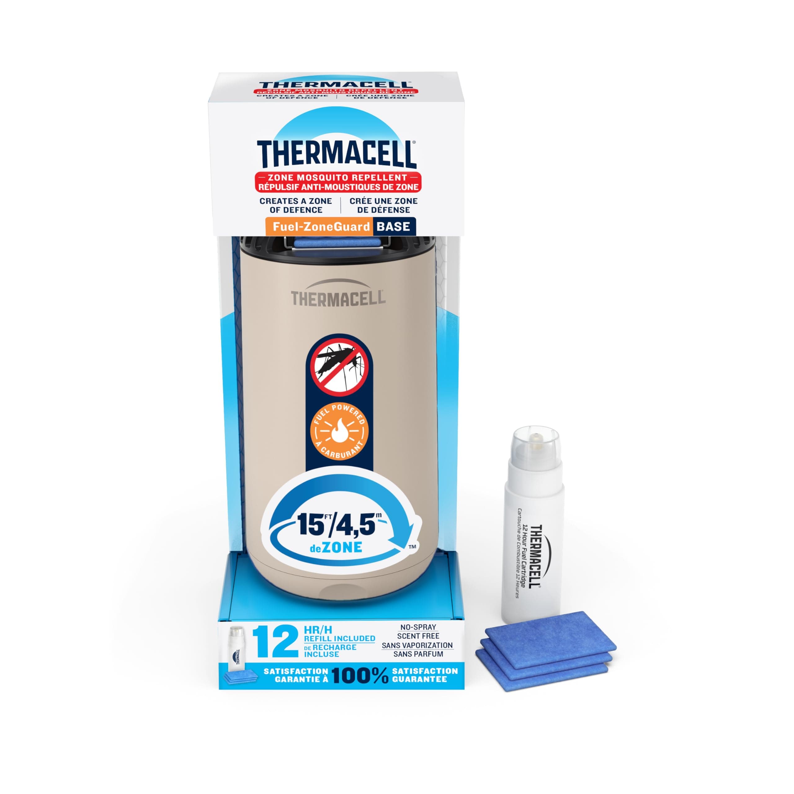 Thermacell Patio Shield Mosquito Repeller; Includes 12-Hour Refill; 15 Foot (4,5 m) Zone of Protection; Effective Mosquito Repellent for Patio; Deet Free Bug Spray Alternative; Scent Free