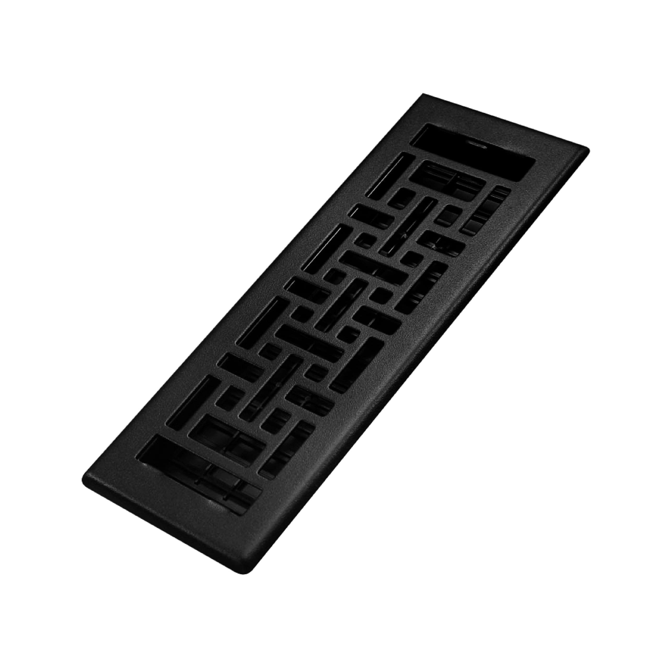 Decor Grates AJH310-BLK Oriental Floor Register, 3x10 Inches, Textured Black