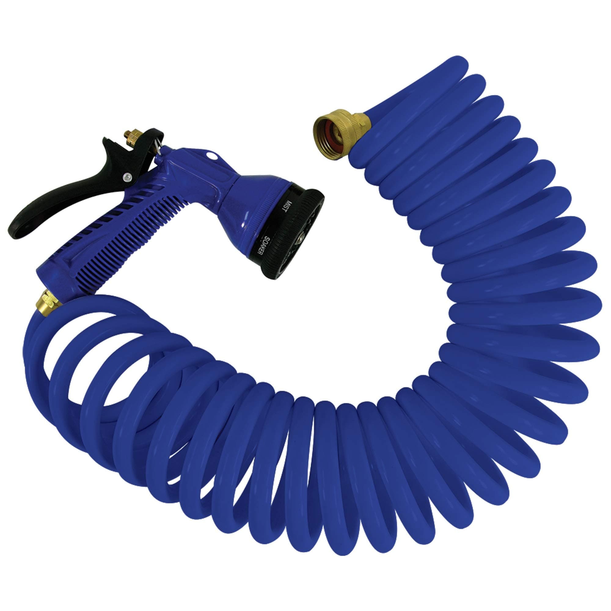 Whitecap P-0440B Tubo a spirale con ugello regolabile-15', Blu