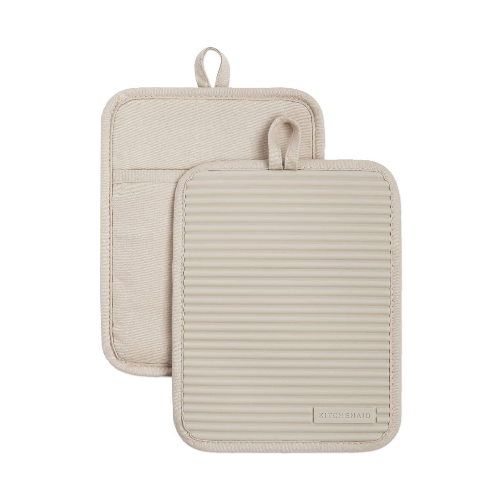 KitchenAid Kitchen Aid - Juego de Soportes para ollas de Silicona Suave Acanalada, 7 x 9 Pulgadas, batido de Leche