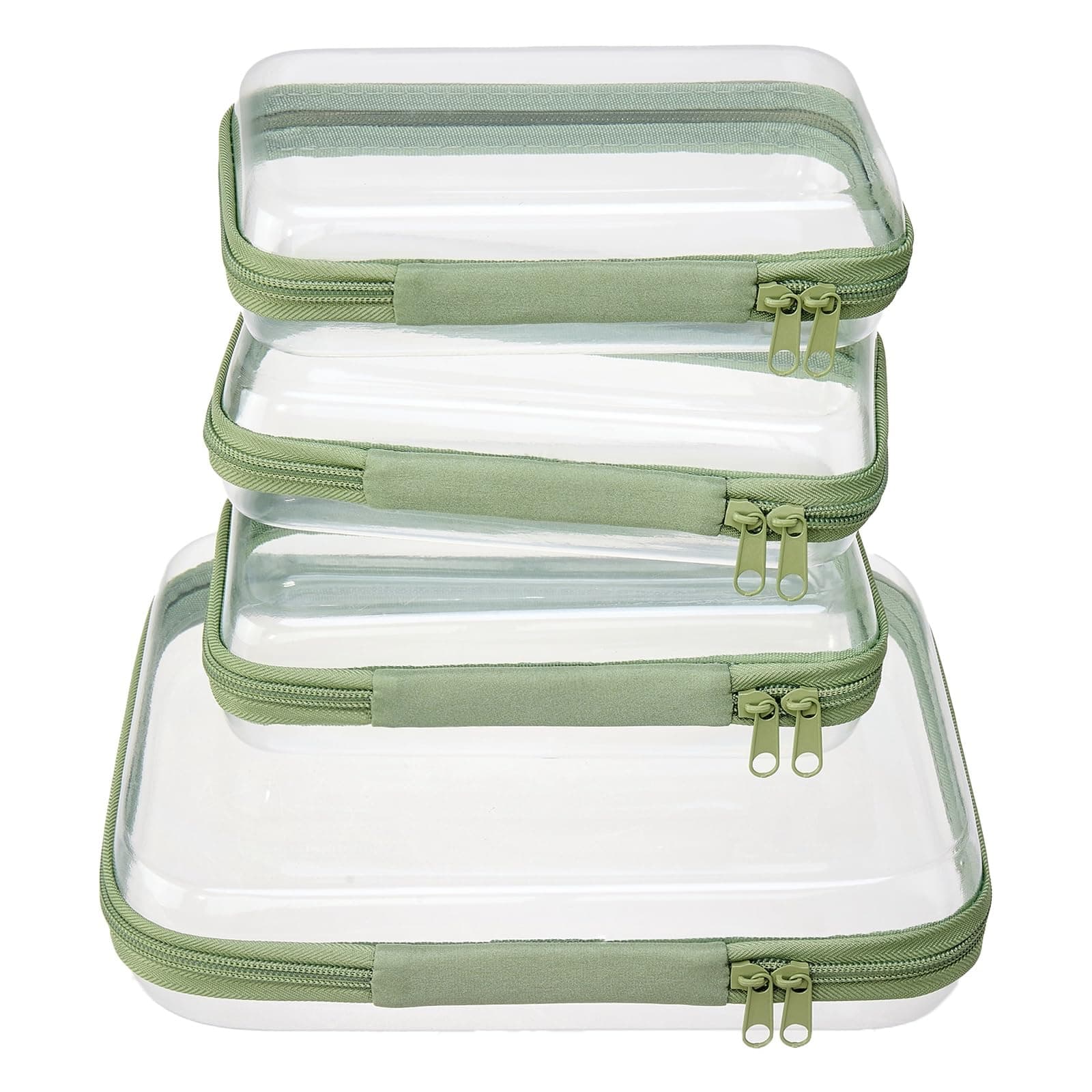 4 pcs Clear Zipper Pouches,Hard Shell Zipper Case,Toiletry Bag for Travel
