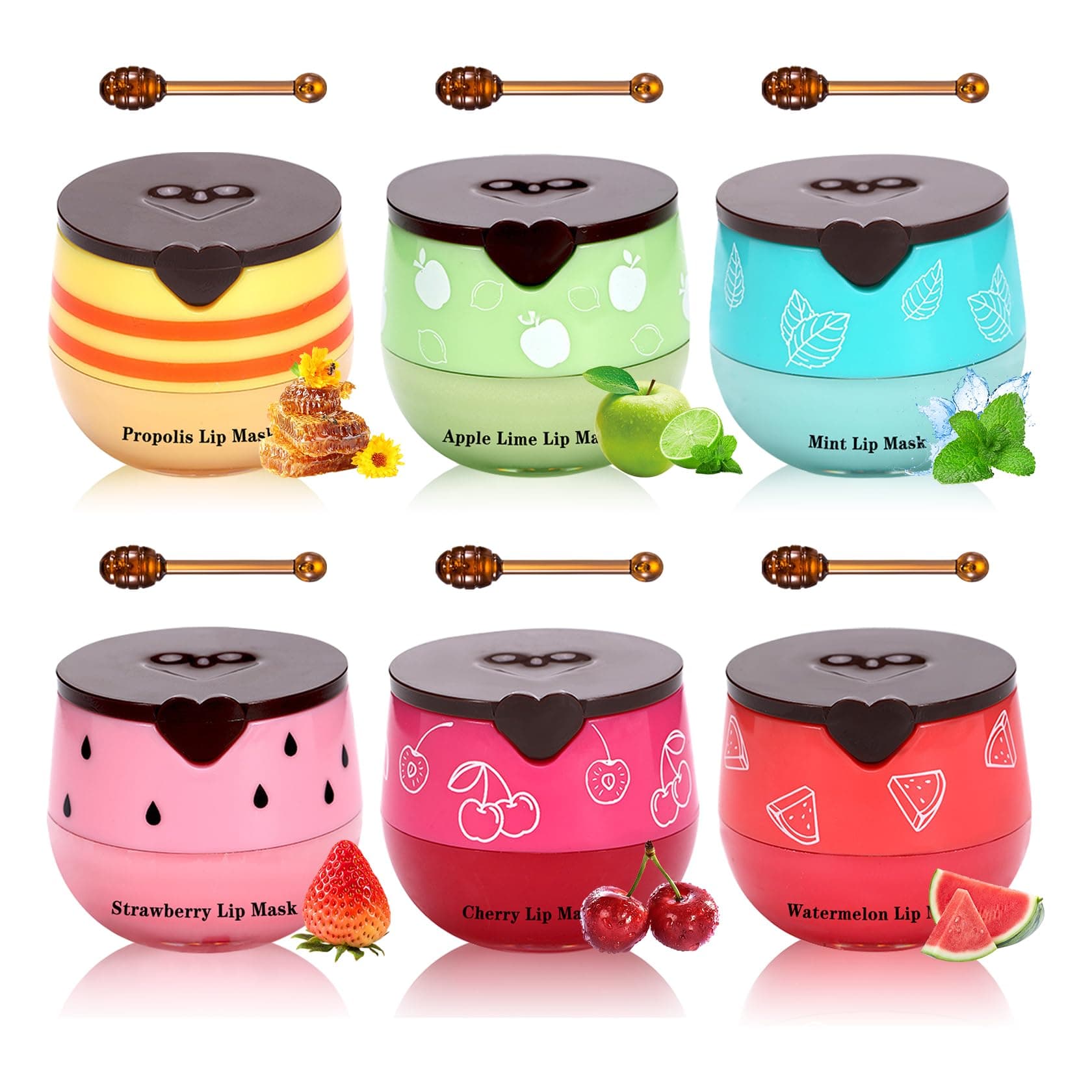 LZXLUKGIR 6PCS Honey Lip Balm