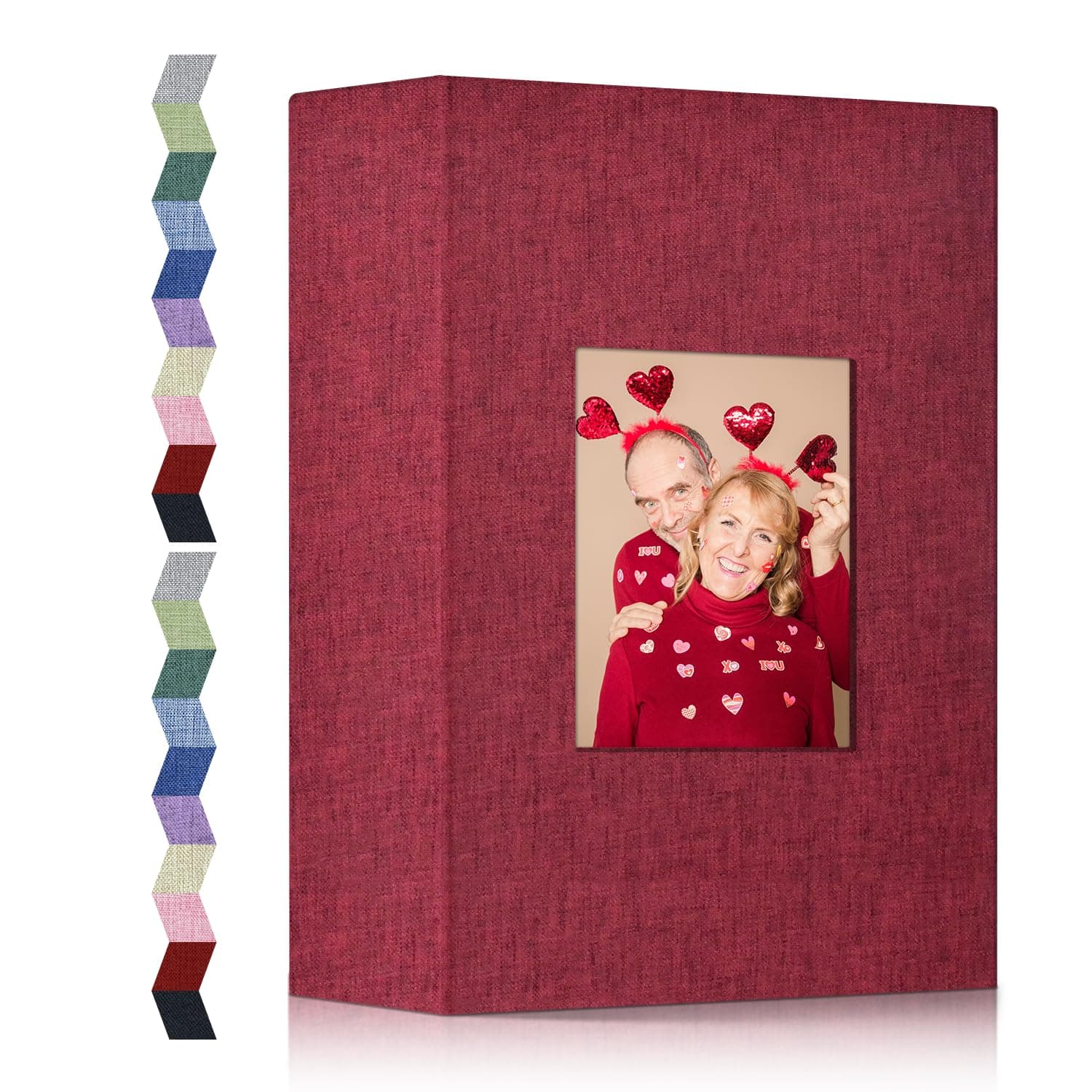 popotop Photo Album 4x6, Linen Cover Picture Album with 200 Horizontal Pockets and Display Window, Slip-in Photo Books for Family Wedding Anniversary Baby Vacation
