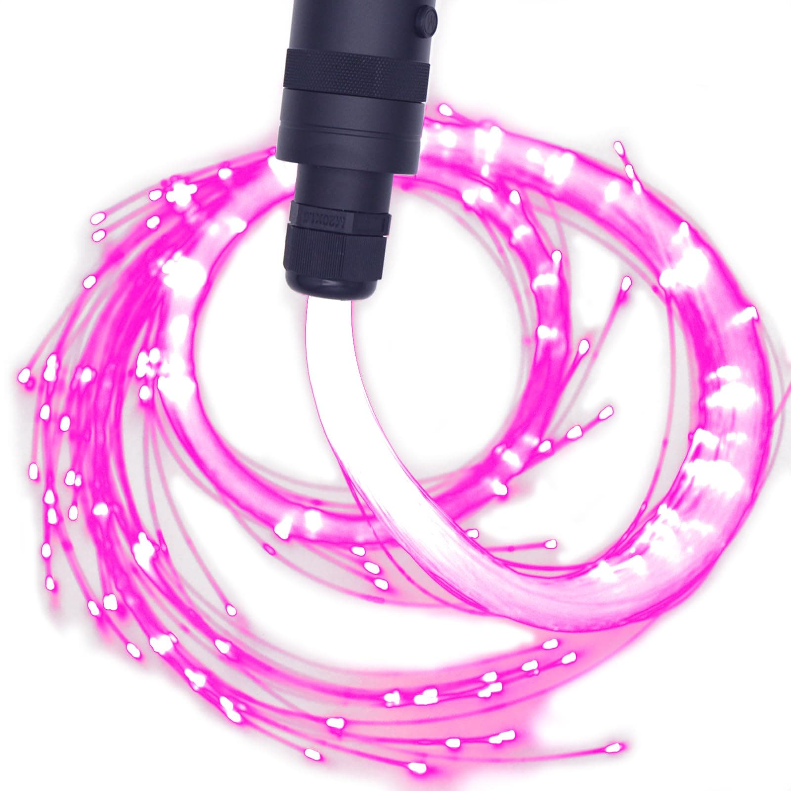 Fiber Optic Whip Light Space Pixel Whip Rave Toys EDM Flow Sparkle Lace Dance Festival 360 Degree Swivel Super Bright 40 Display Modes