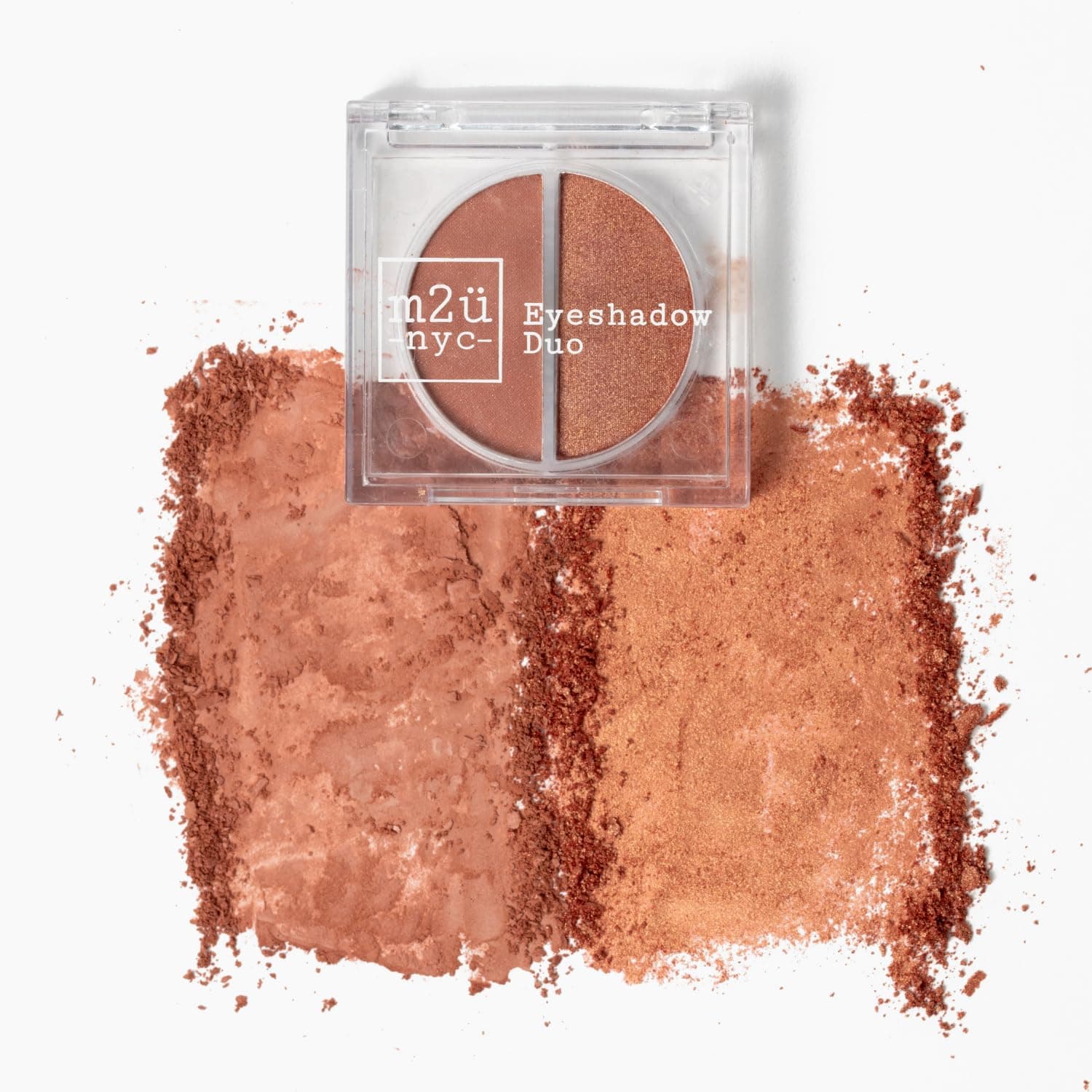 M2U NYC EyeShadow Duo, Eye Shadow Set, Multiple Shades/Colors, Makeup Eyeshadow Palette, 2 Colors Per Set (Sunnyside (Apricot | Peach Shimmer))
