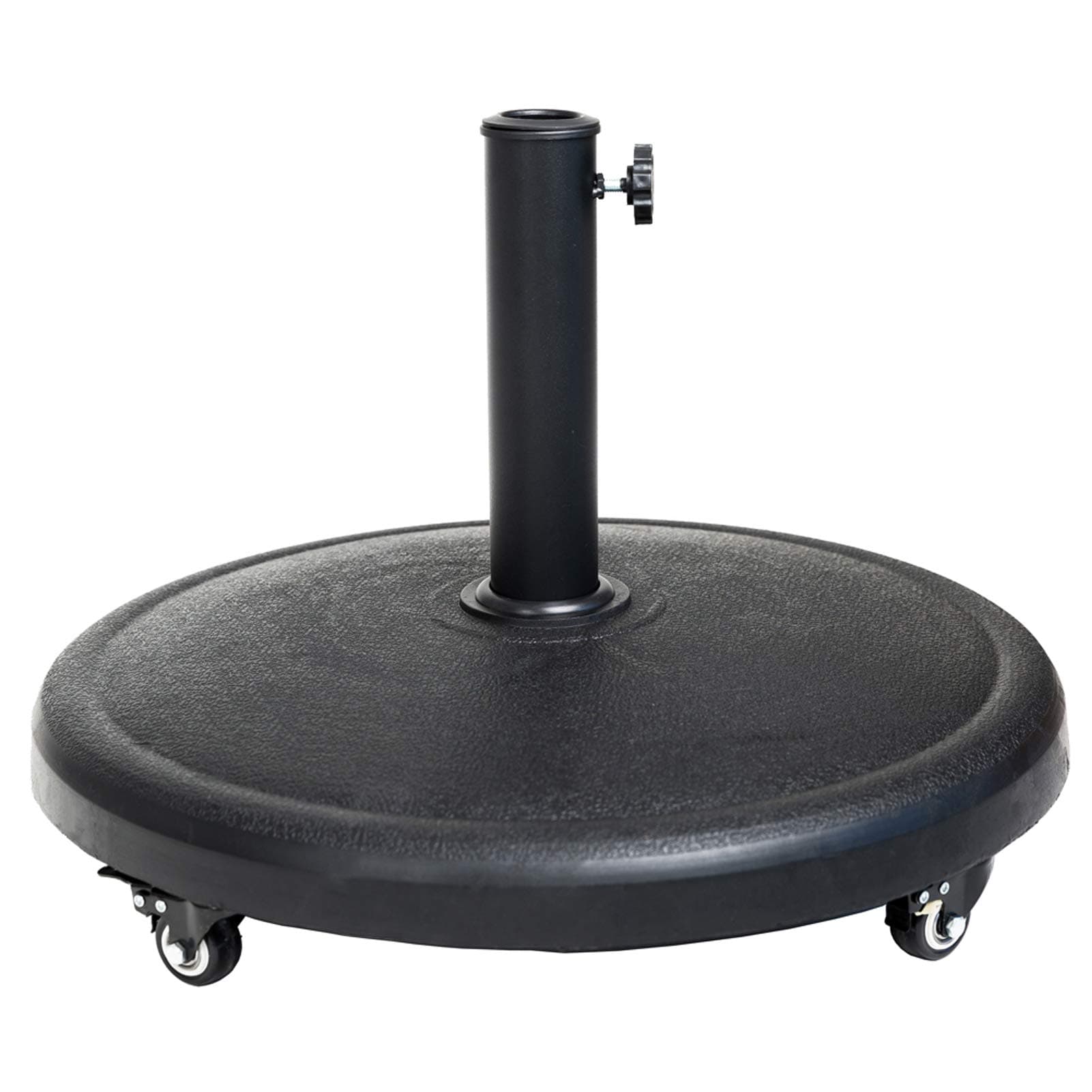 C-Hopetree 44 lb Heavy Duty Round Base Stand with Rolling Wheels for Outdoor Patio Market Table Umbrella, Black