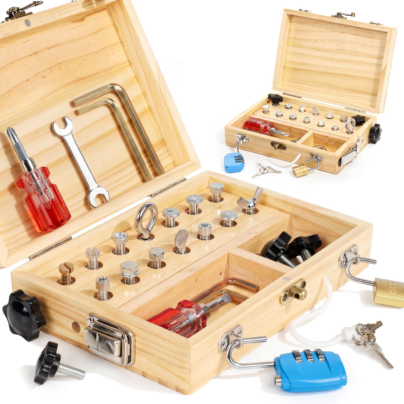 Lehoo Castle Wooden Montessori Screwdriver Board Set, Ages 3-5