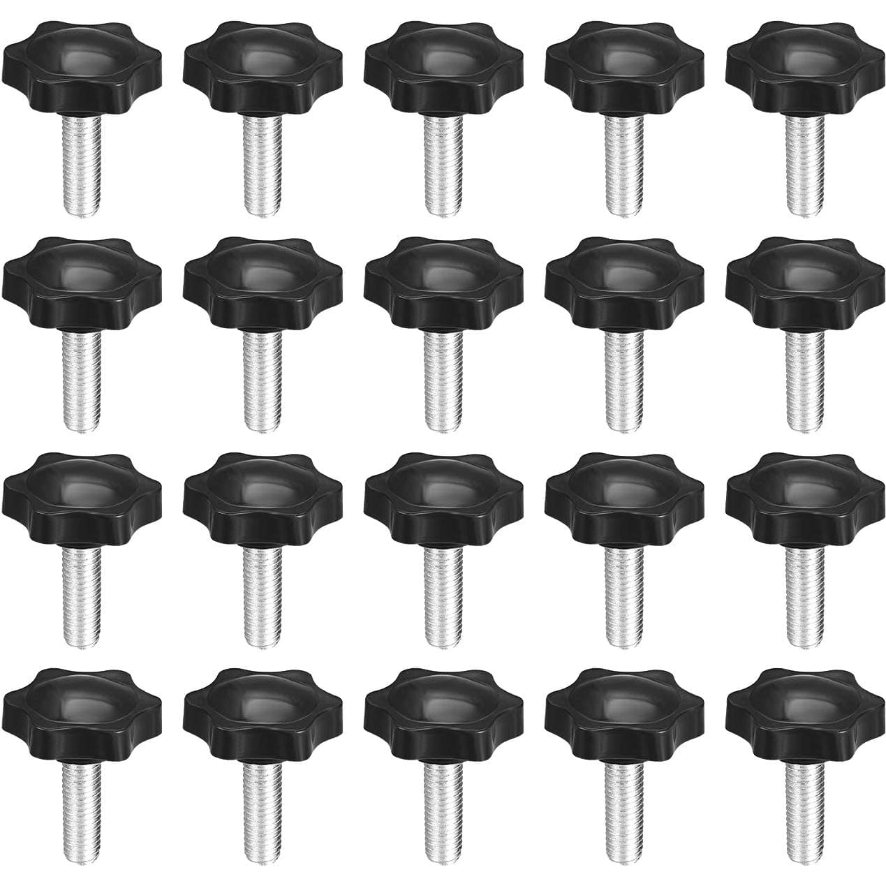 M8 x 20mm Thread Clamping Knob, Thumb Screw, Star Hand Knob Tightening Screw Knob for Machinery, 20Pcs