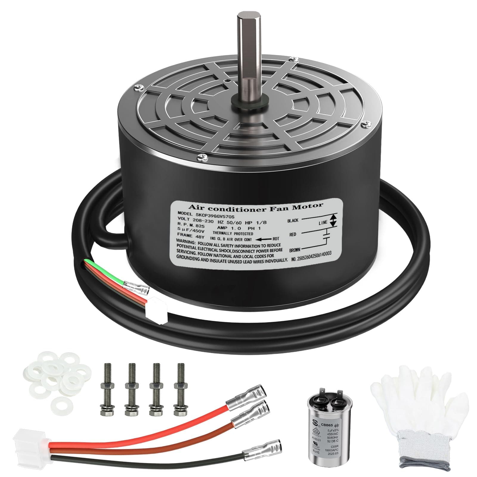 Uryazm 5KCP39GGV570S MOT18688 MOT12215 MOT12004 MOT10514 1/8 HP Condenser Fan Motor Upgrade Replacement