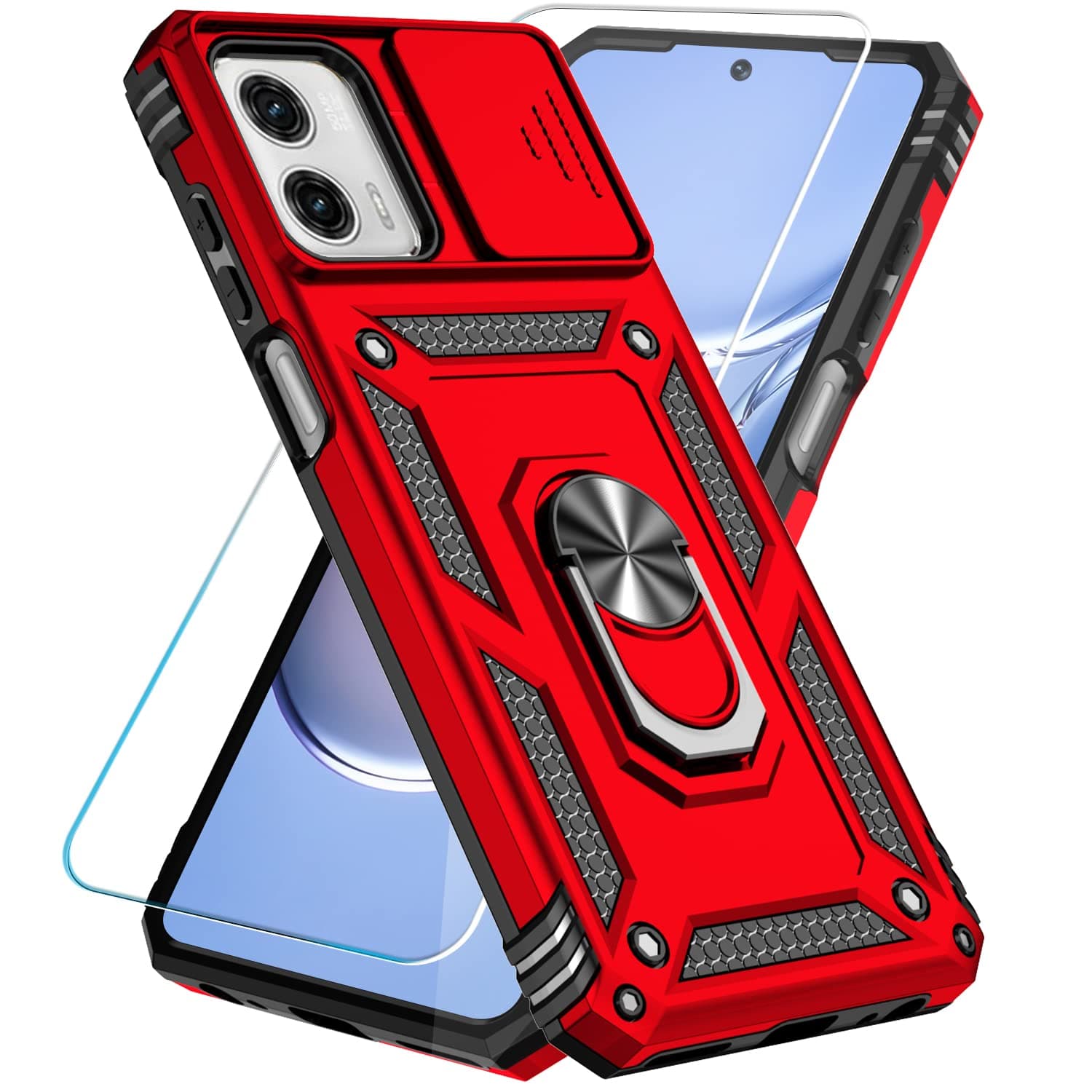 SunStory for Motorola Moto G Power 5G 2023 Case with Kickstand,Red