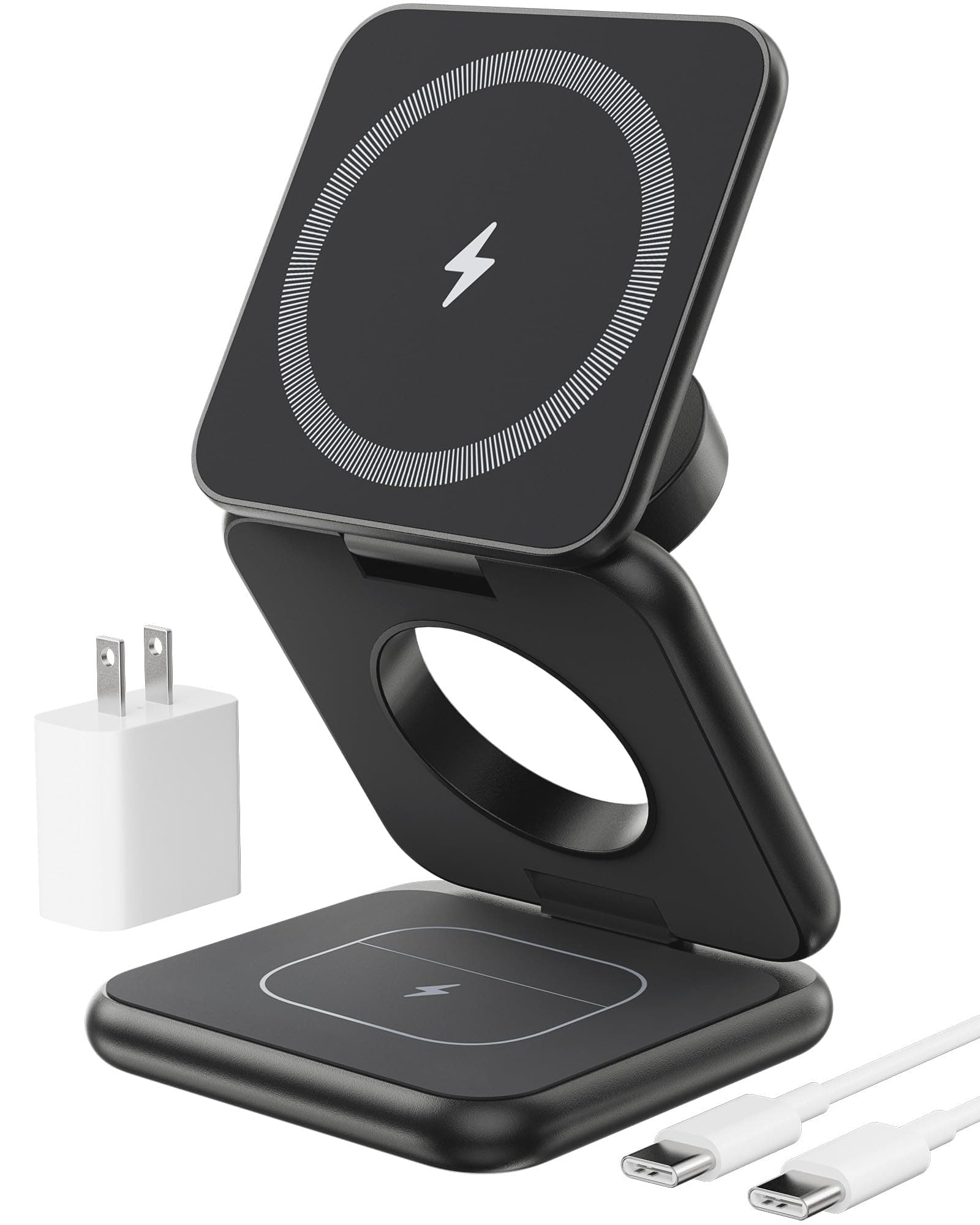 KU XIU Foldable 3-in-1 Magnetic Wireless Charging Station for Apple Devices