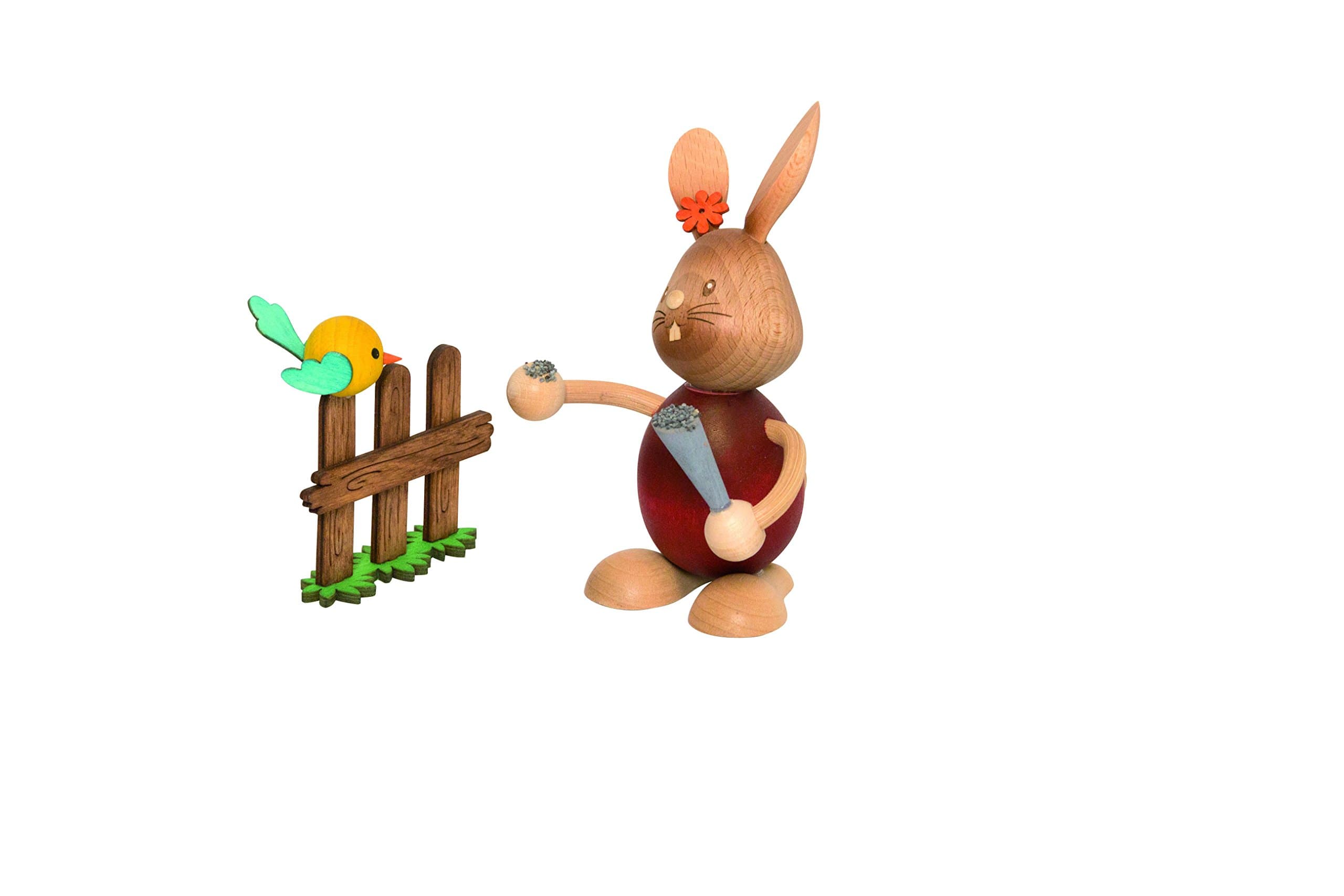 Snubby Bunny with bird - 12cm / 4.7inch