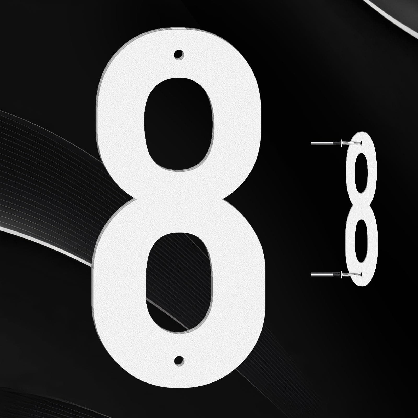useNumber-3,4,5,6,7,8 Inch House Numbers for Outside,Unique Metal Address Numbers for House,Weatherproof Outdoor House Numbers with Available A-Z Letters, Metal Letters for Outdoor Signs(7", White 8)
