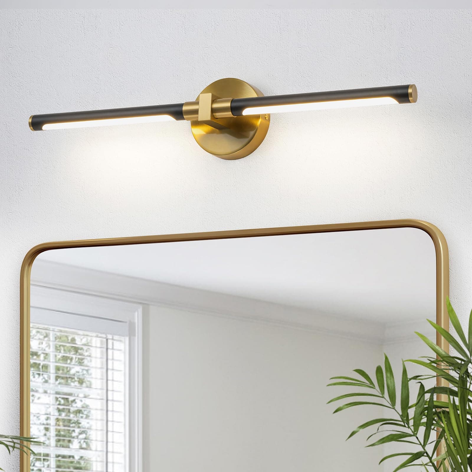 2026 Upgrade Vanity Lights, 24", Black and Gold Bathroom Light Fixture