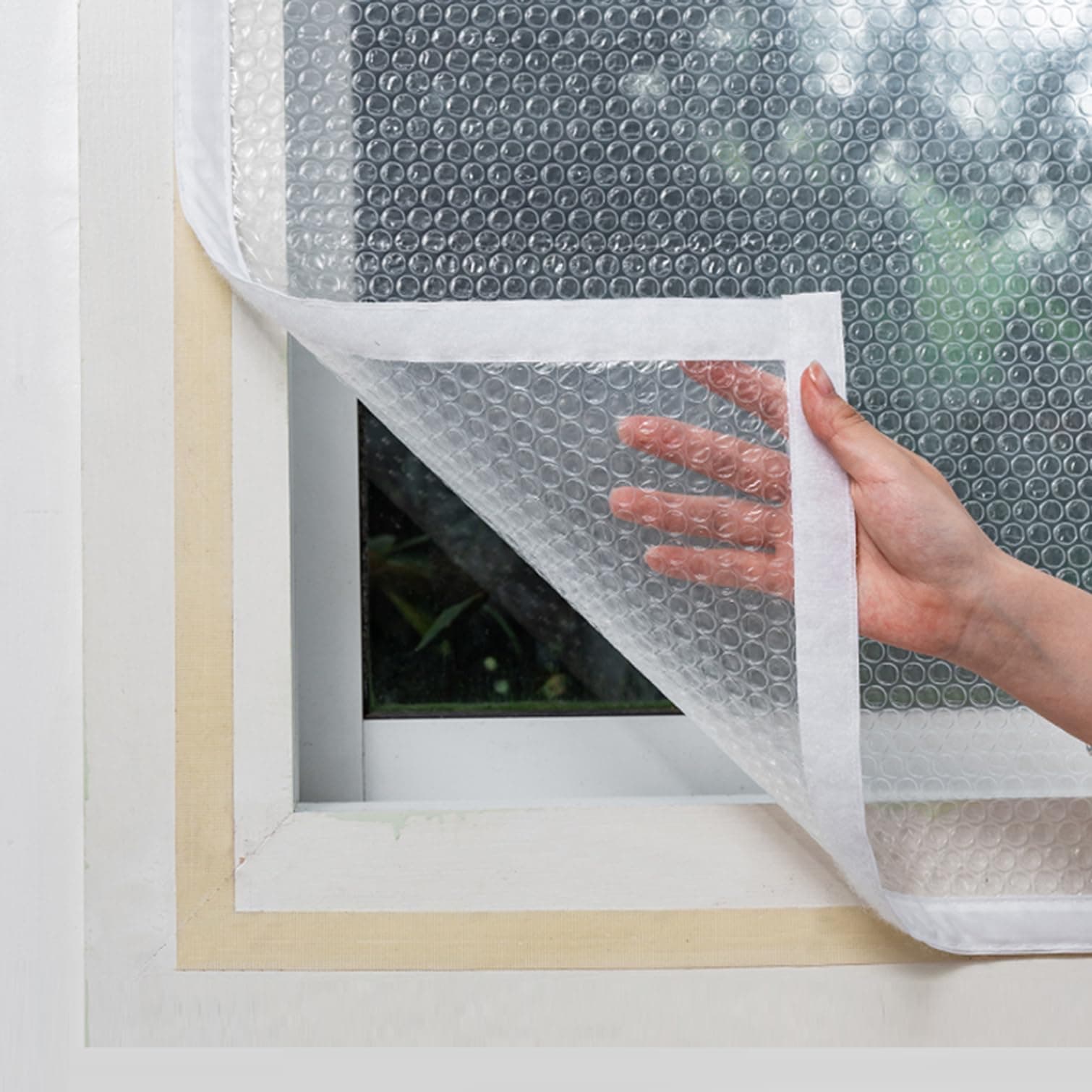 tow000ack Insulated Window Curtain,Window Insulation Kits,Self-Sealing EVA Warm Windproof Cold Protection Translucent Plastic Window Film,for Living Room Bedroom,Custom (43in x 59in)