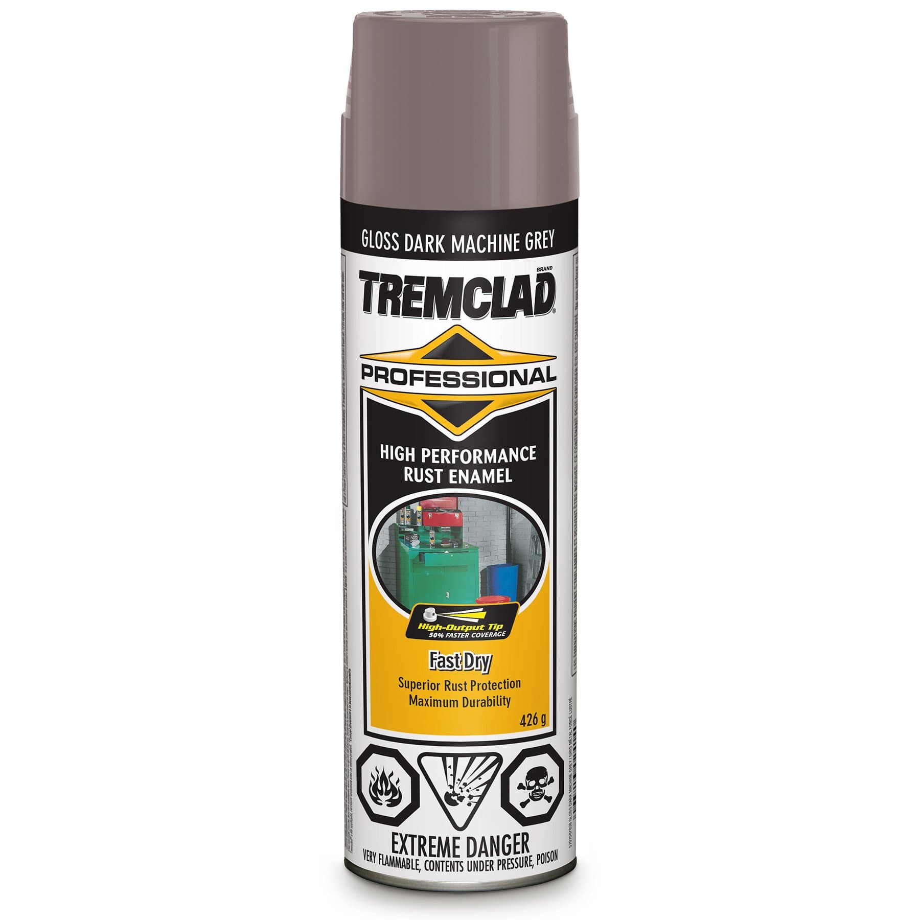 Tremclad - Oil Based Rust paint in Gloss dark machine grey 426g