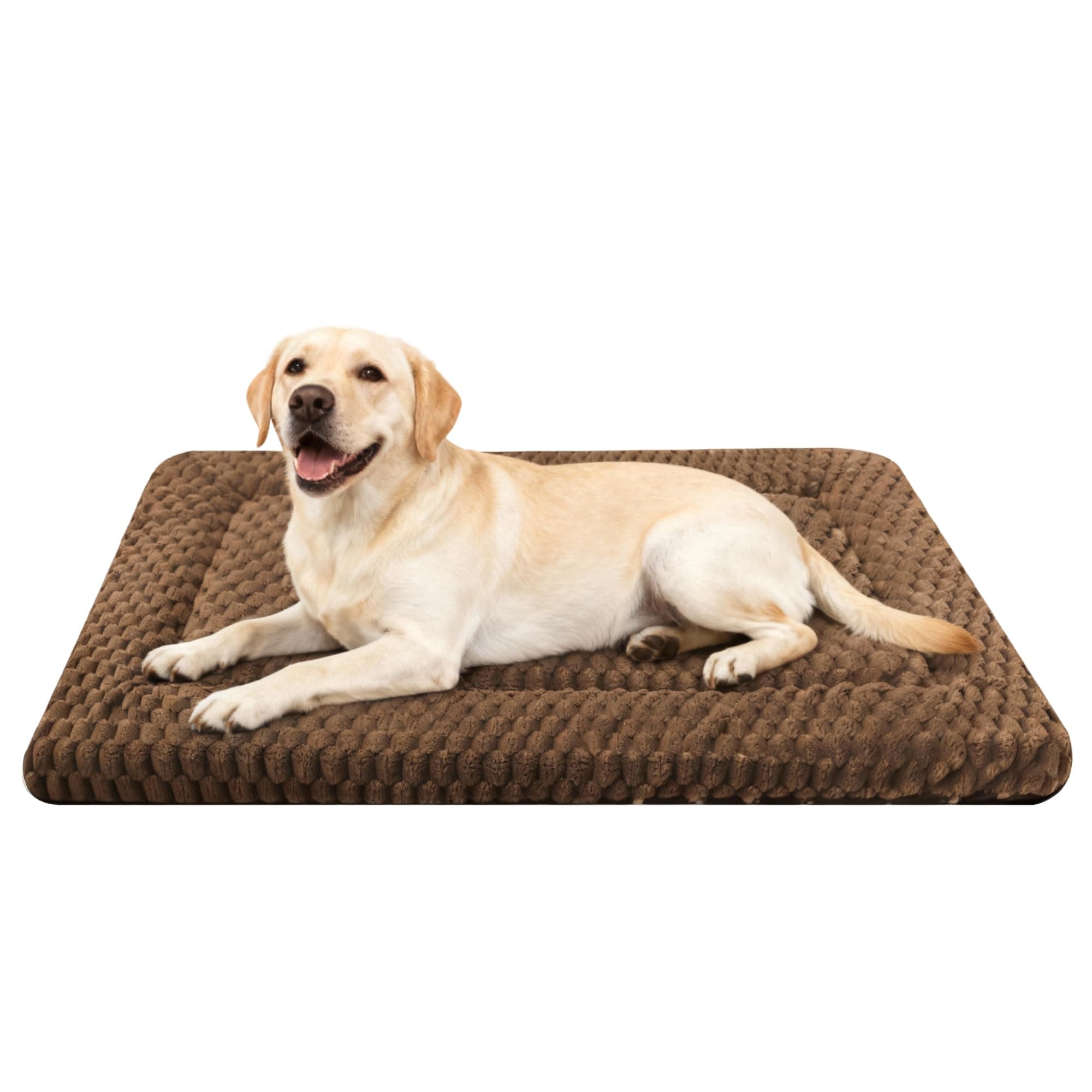 Dog Bed Mat,Reversible & Ultra Soft Kennel Pad-Machine Washable Pet Bed for Dogs & Cats-All-Weather Crate Liner for Crates,Carriers & Travel (Dark Brown, 35" L x 23" W x 1.5" Th)
