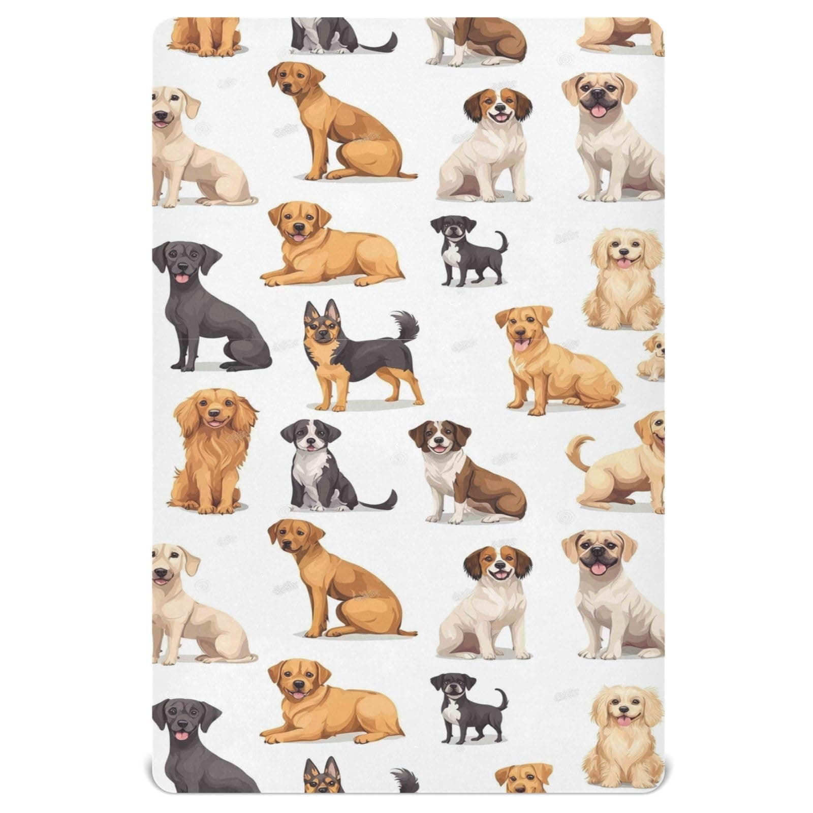 Pfrewn Crib Sheets for Boys Girls Cute Dogs Puppy (11) Fitted Crib Sheet Fits Standard Crib Mattress Pads Stretch Soft Toddler Baby Sheet, 52x28x9IN