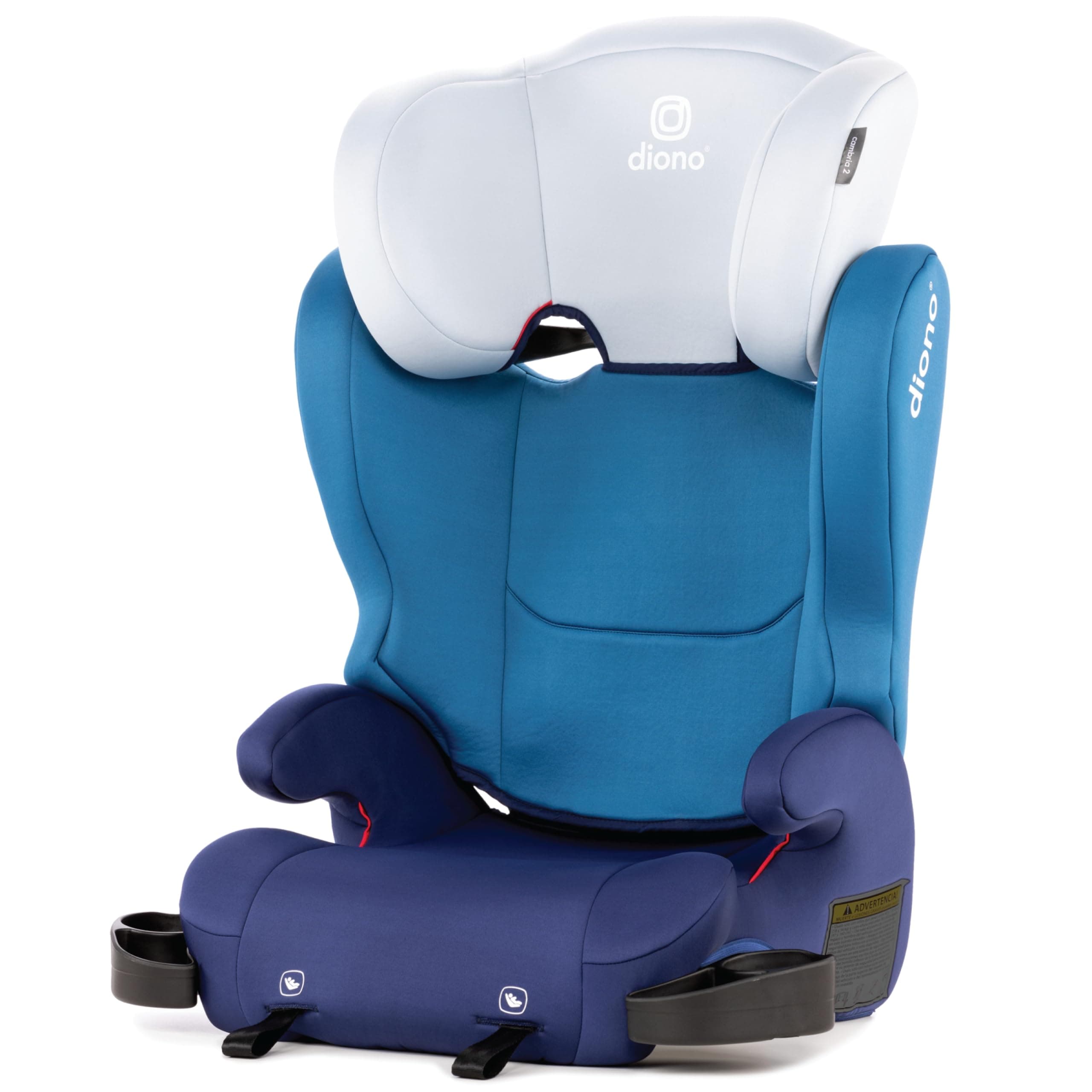 Diono Cambria 2 XL 2022, Dual Latch Connectors, 2-in-1 Belt Positioning Booster Seat, High-Back to Backless Booster with Space and Room to Grow, 8 Years 1 Booster Seat, Blue
