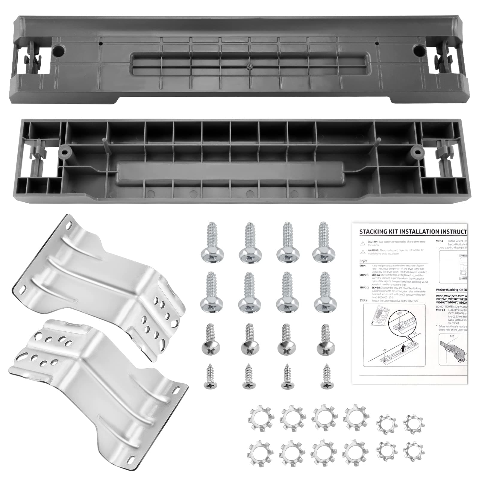 Techecook UPGRADED SKK-7A Stacking Kit Compatible with Sam-sung Washer & Dryer 27 Inch Front Load Laundry - Replace for SKK-7A, SK-5A, SK-5AXAA, SKK-8K, SKK8K