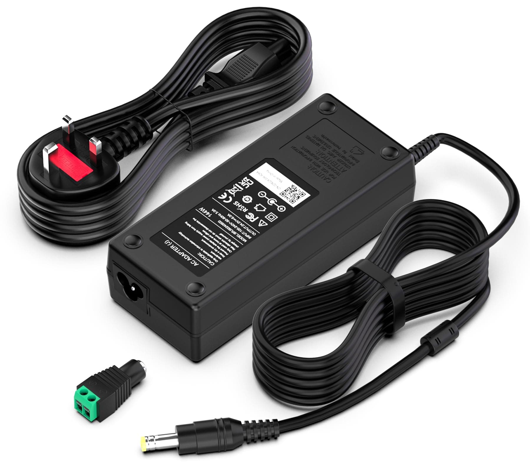 24V 6A 144W Power Supply Cable Adapter Compatible With LED Cameras Printers