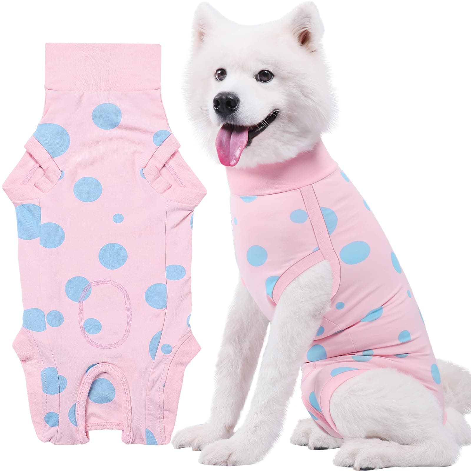 Comwish XL Spay Neuter Dog Recovery Surgical Suit with Pee Hole, Pink