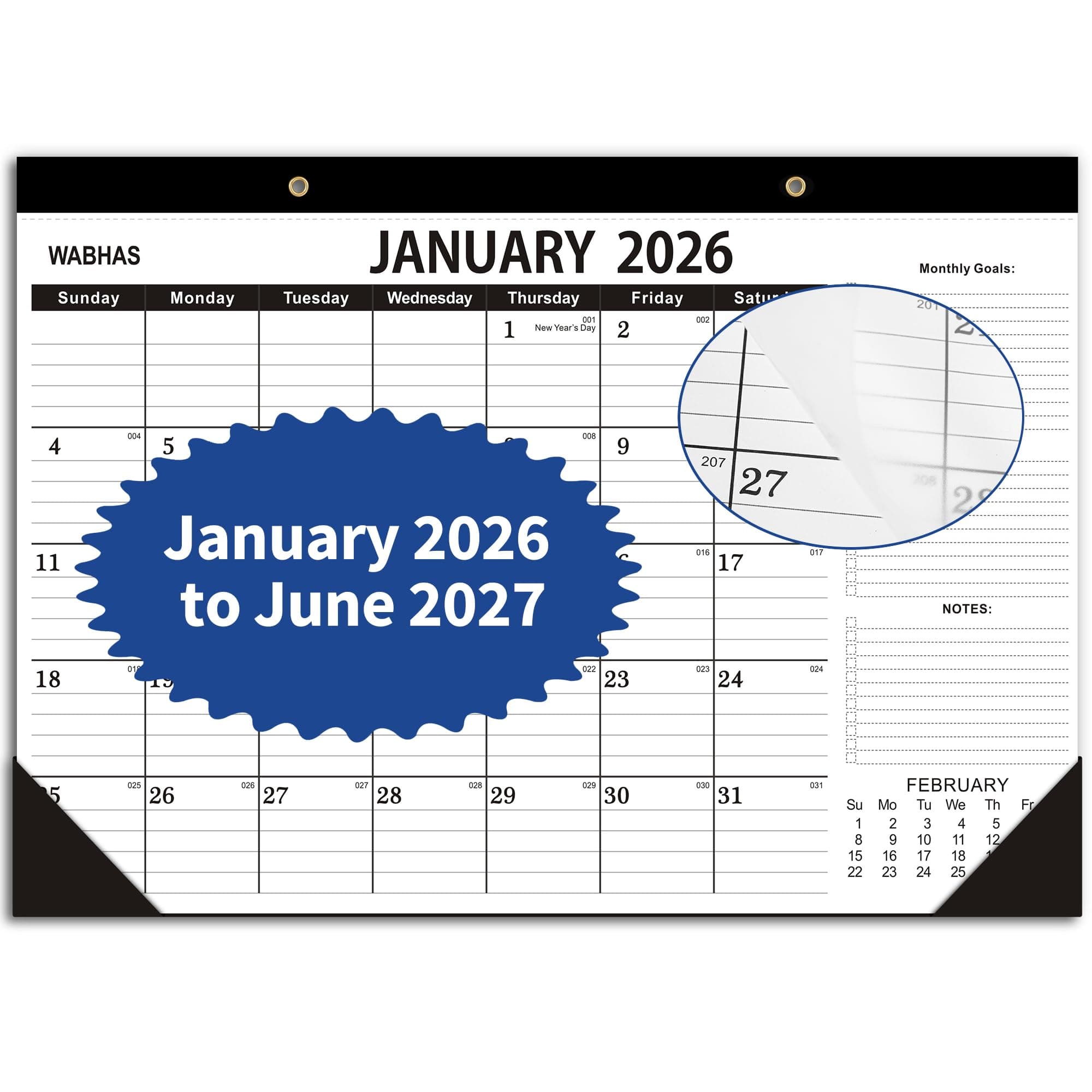 Desk Calendar 2025-2025 Calendar -18 Months-January 2025-June 2026,Desk Calendar 2025 with to-do List,Thick Paper, 17" x 12" For Planning Use for Home or Office.