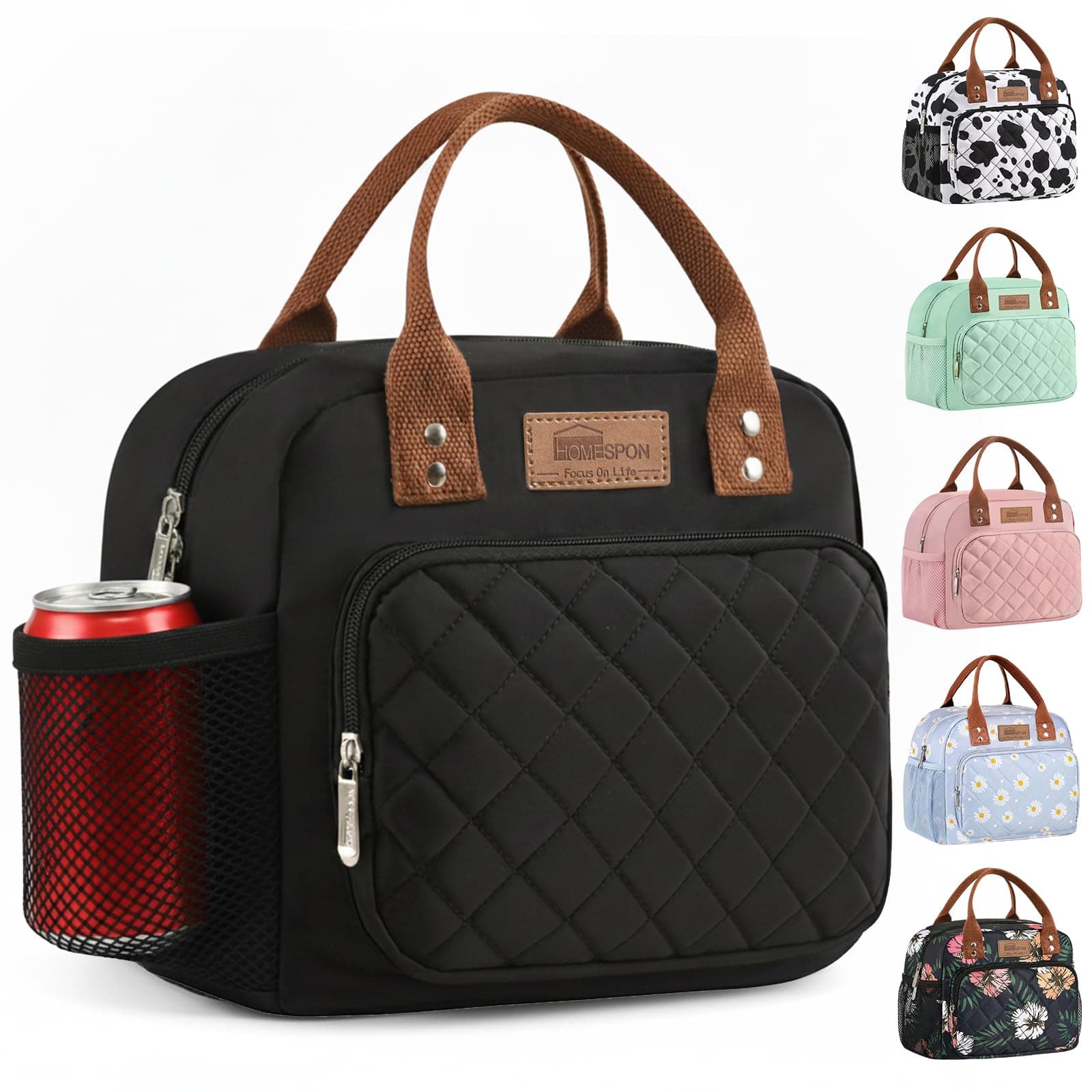 HOMESPON Insulated Lunch Bag Water Resistant Tote Pack with Pockets for Work