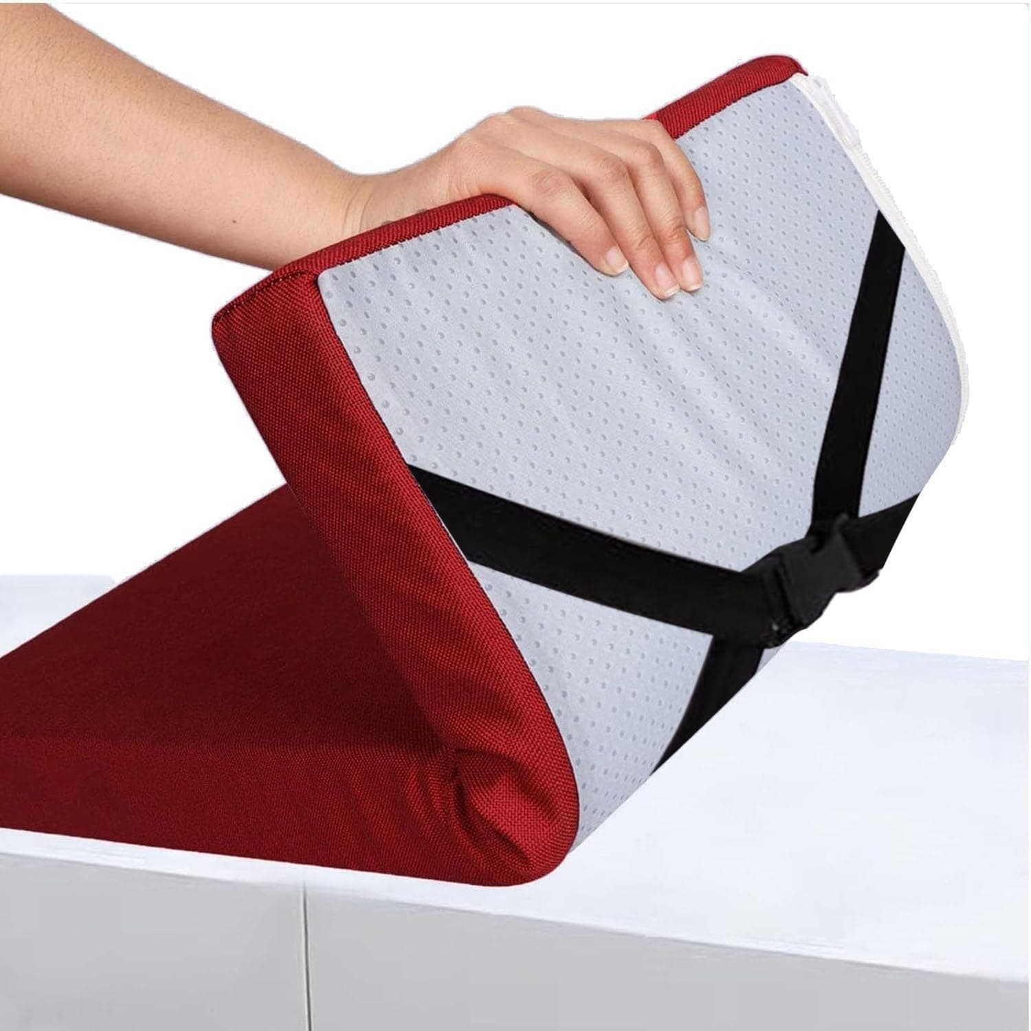 Linen Chair Cushion Square 16x16 20x20 12x12 18x18 15x15 17x17 14x14 inch Seat Pad Floor Pillow Sofa Cushions Memory Foam Zipper Removed Linen Cover Indoor Outdoor(Red,60x60x5cm)