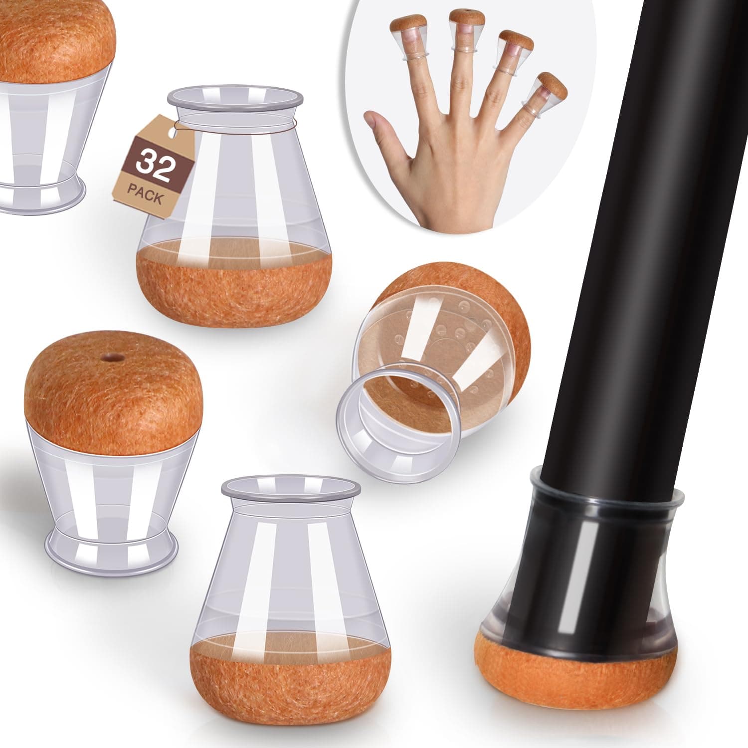 YOZON Chair Leg Floor Protectors Silicone Caps Felt Strengthen Bottom