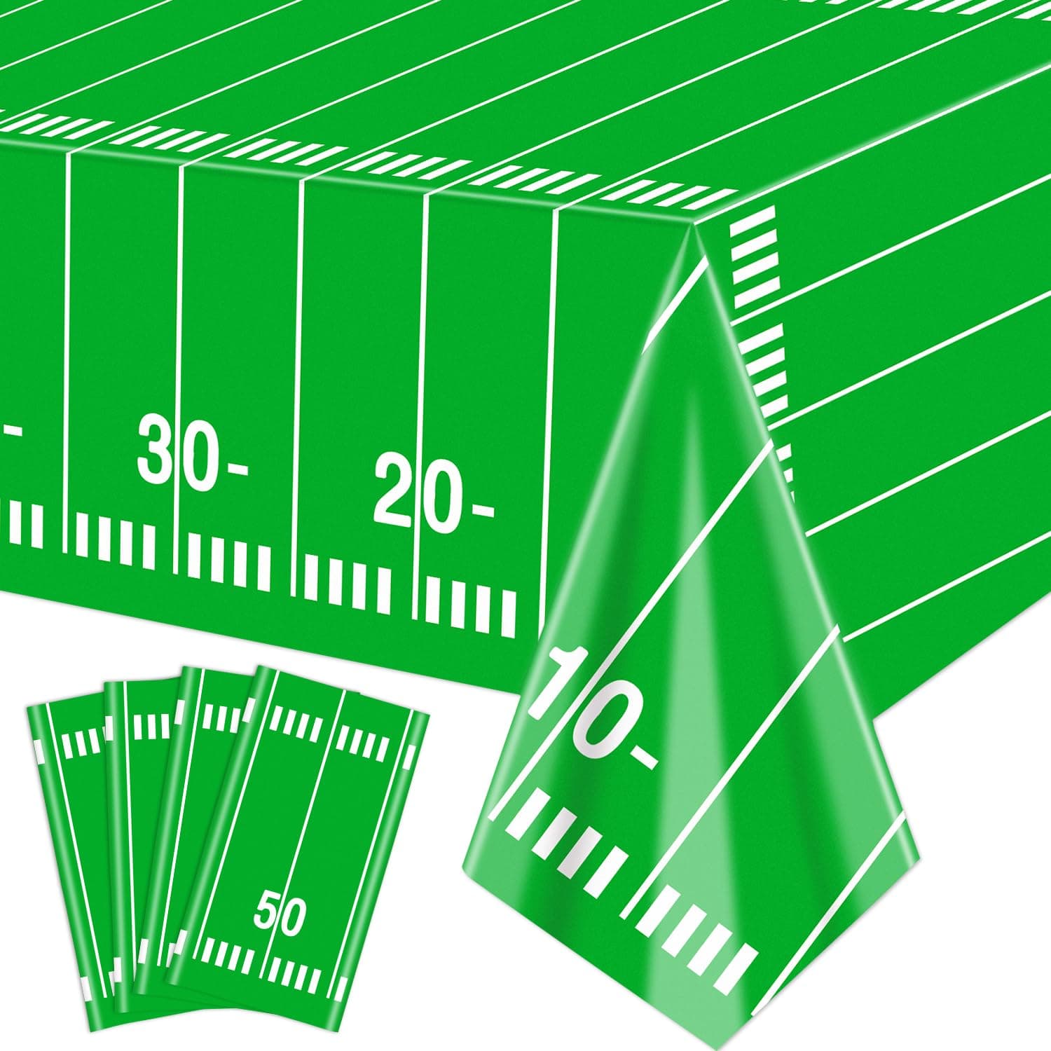4 Pack Football Tablecloths, 54x108'' Rectangle Football Field Tablecloths Football Party Table Cover for Men Boys Birthday Party Football Party Decorations Football Game Day Party Supplies