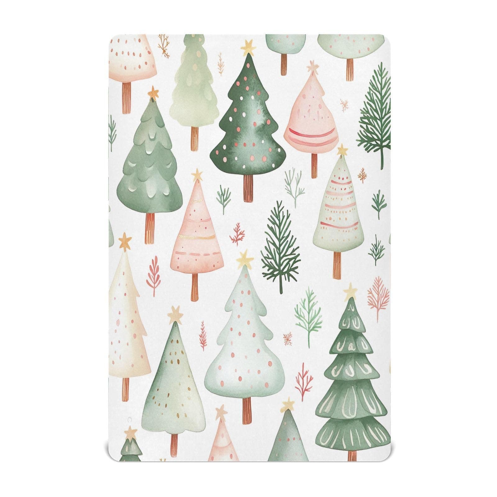 Kigai Christmas Crib Sheets Boys Girls Jersey Knit Baby Crib Sheet Christmas Tree Baby Sheet for Standard Crib and Toddler Bed Mattresses, Cozy Soft Breathable, 27 x 39 in