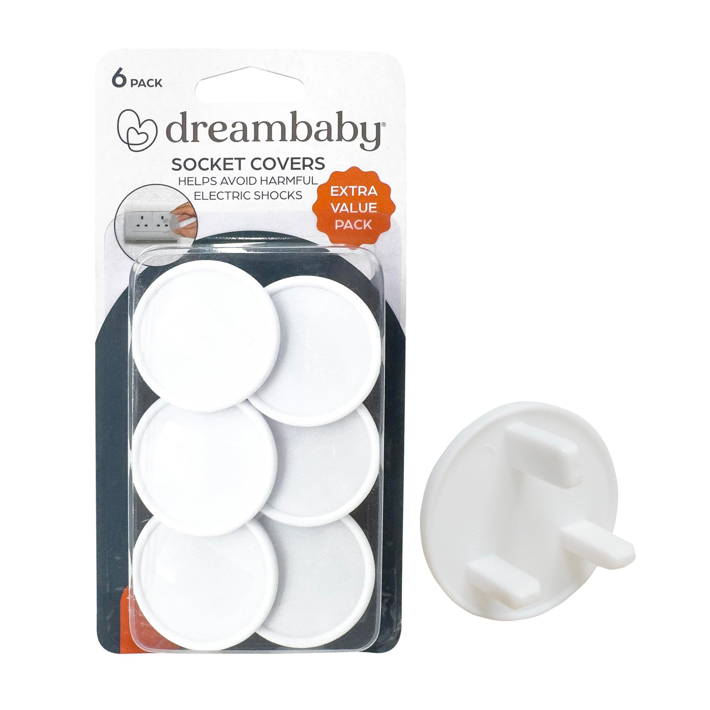 Dreambaby Socket Covers (Pack Of 6, White)