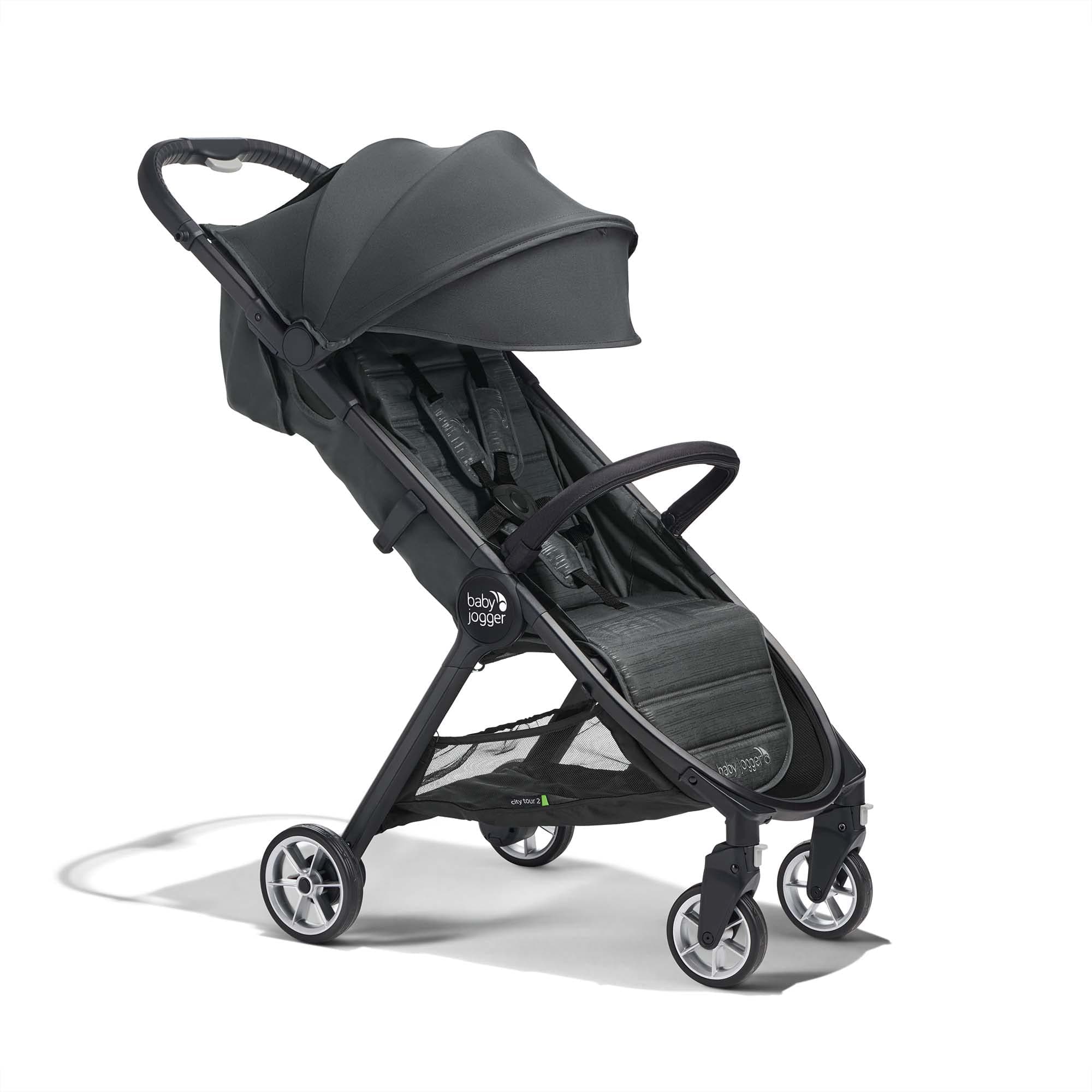Baby Jogger® City Tour 2 Travel Stroller, Lightweight Foldable Ultra-Compact Stroller, Includes Belly Bar, Leatherette Handlebar, Premium Fabric, Amazon Exclusive Pike Fashion