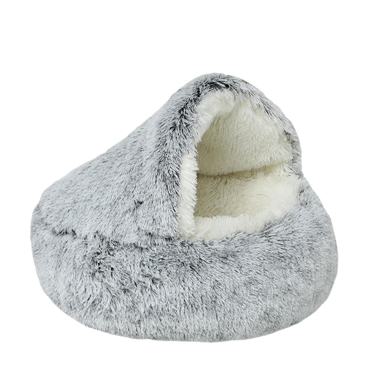 Cozy Cocoon Dog Bed, Cozy Cocoon Pet Bed for Dogs, Winter Pet Plush Bed (15.7in, Gray)