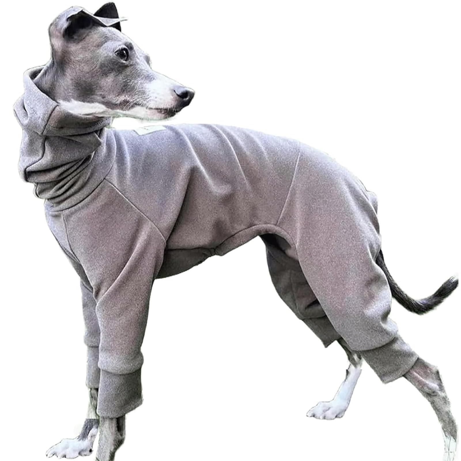 Soft Fleece Italian Greyhound Clothes Onesie, Warm Dog Pajamas Apparel, Dog Cold Weather Coat Pet Jumpsuit for Whippet Clothes(Coffee,Size 2)
