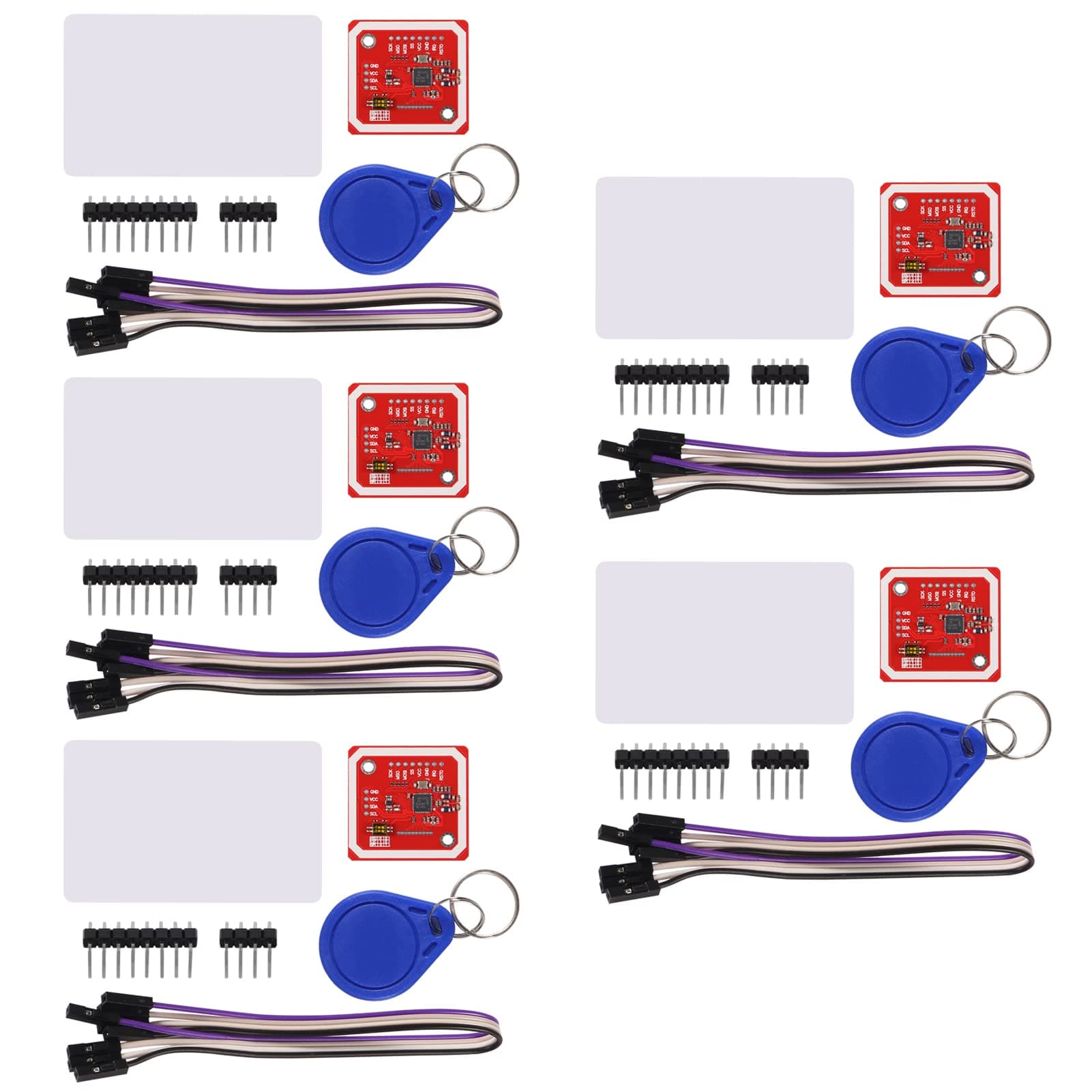 5PCS PN532 NFC NXP RFID Module V3 User Kit Near Field Communication Reader Writer Module Kit I2C SPI HSU with S50 White Card Key Card for Raspberry Pi DIY Smart Phone