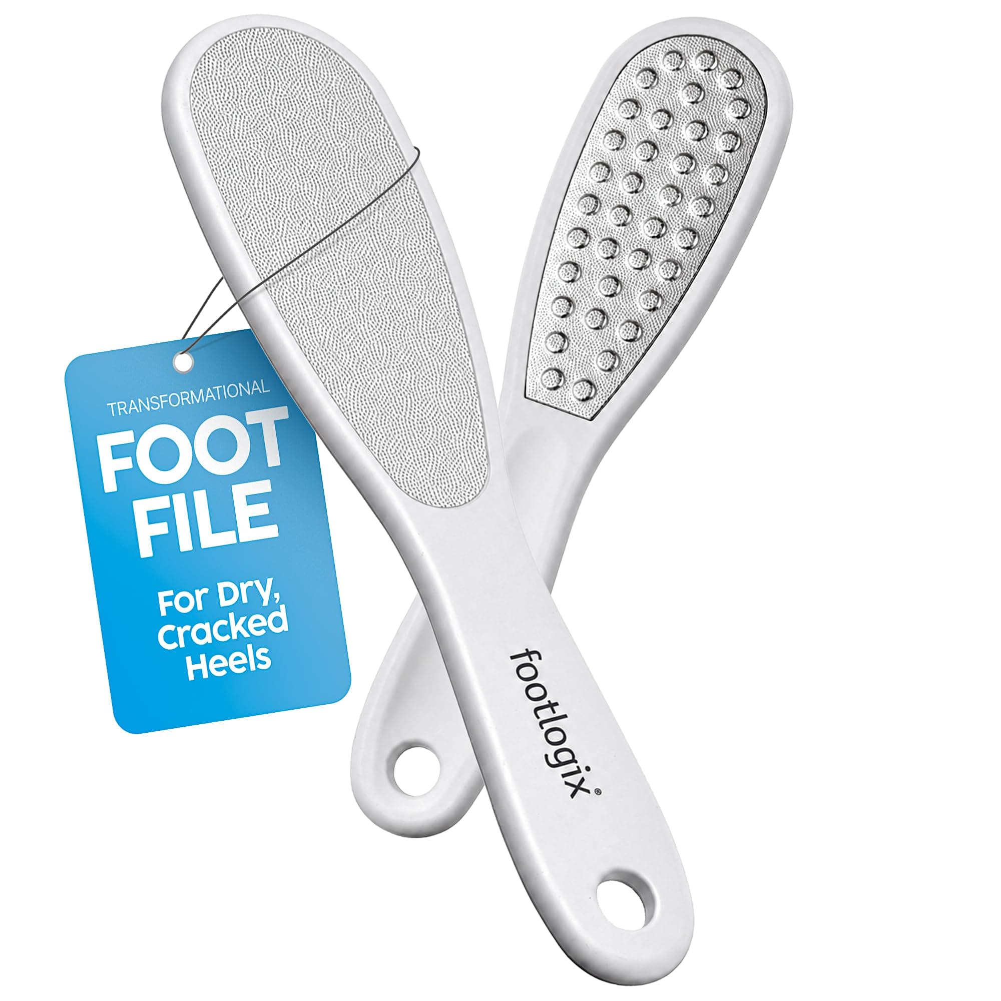 Footlogix Double-Sided Stainless Steel Foot File – Professional Pedicure Tool with Coarse and Fine Grit for Hard Skin, Callused Heels, Dry Feet, Cracked Soles, Reusable Exfoliator for Wet or Dry Use, Easy to Clean and Sanitize