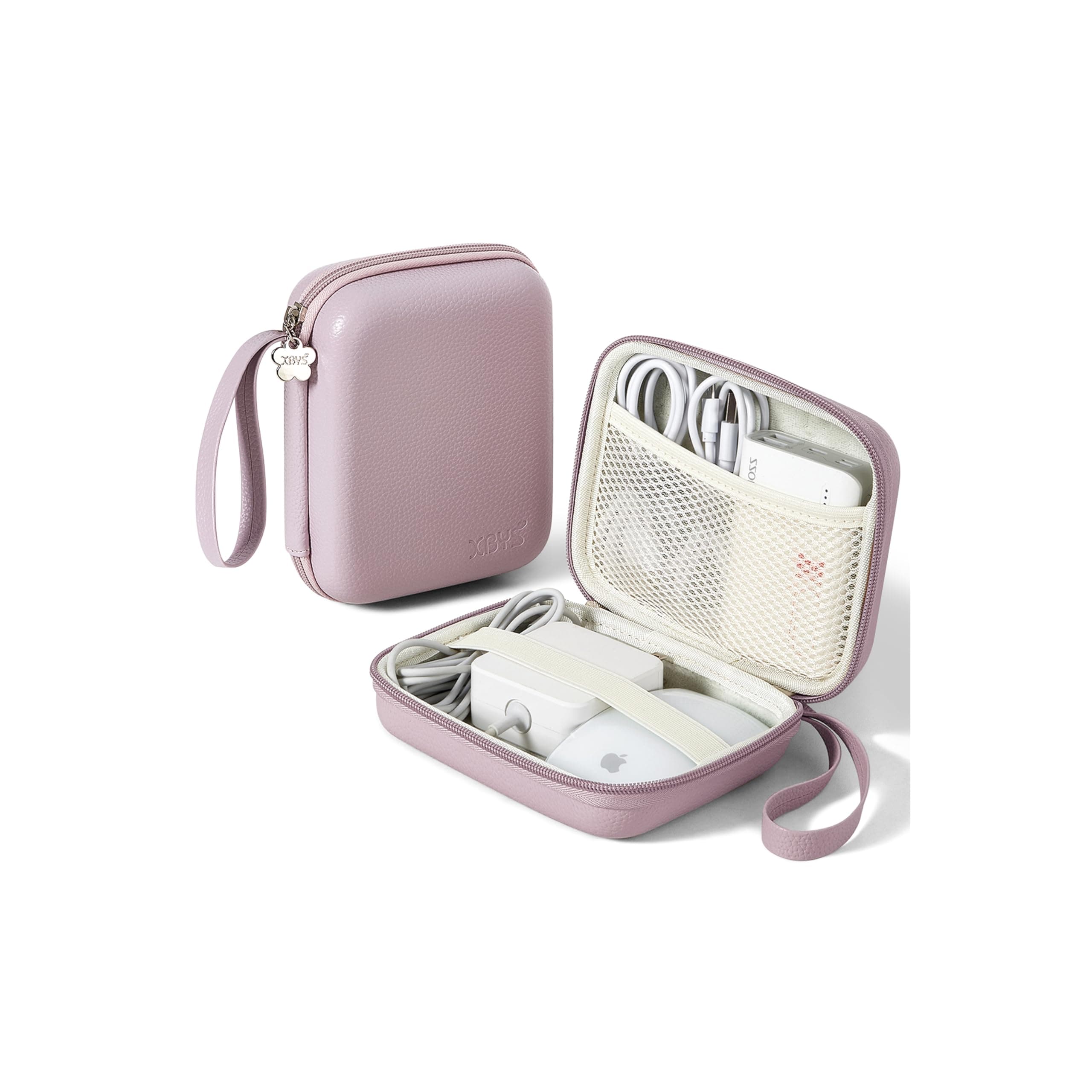 Linpr Charger Case for MacBook, Portable Tech Electronic Organizer Bag,Travel Storage Pouch for Laptop Accessories, MacBook Power Adapter, Charging Cords, USB Drives, Power Bank (Purple, L)