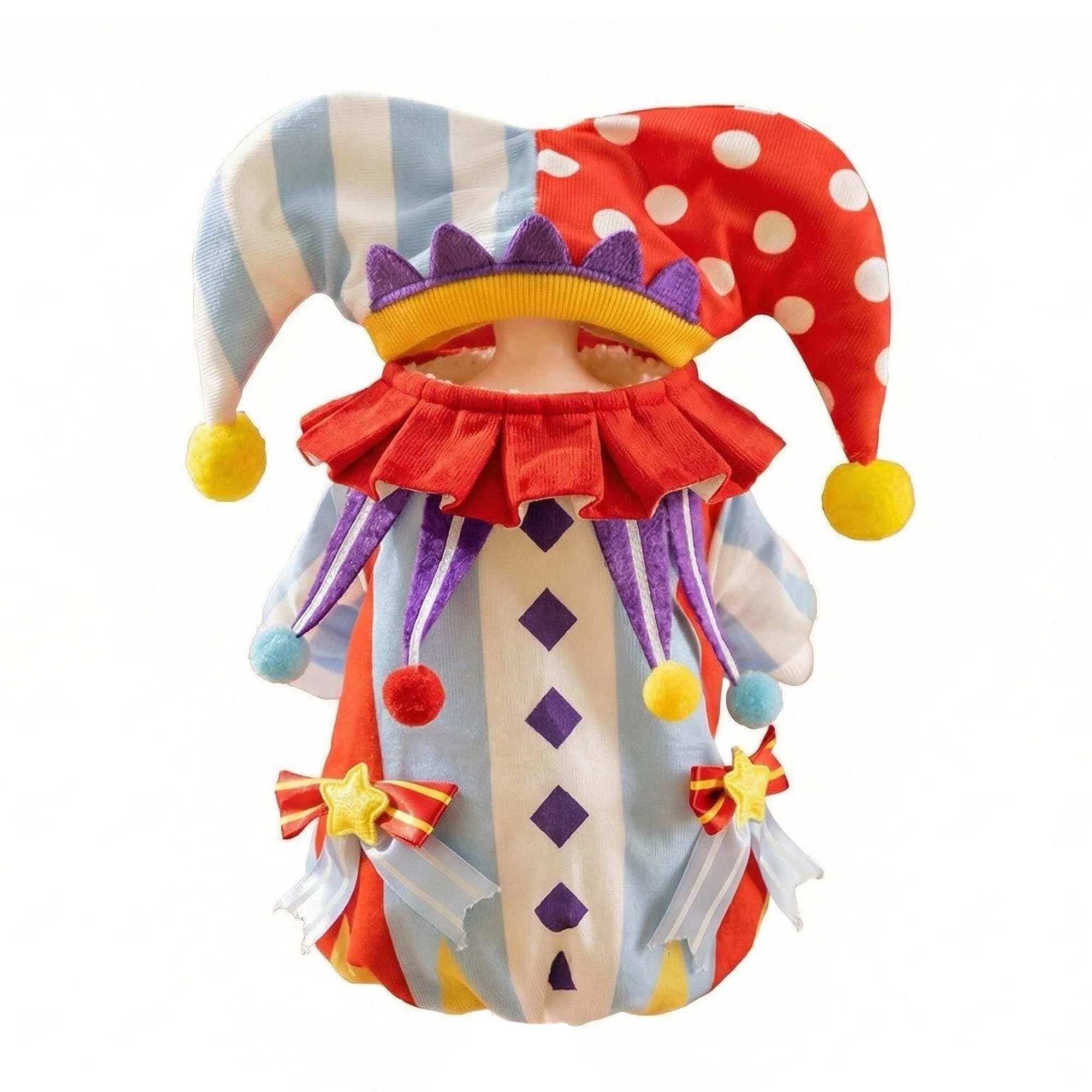 FLAdorepet Small Dog Halloween Circus Clown Costume with Joker Hat,S