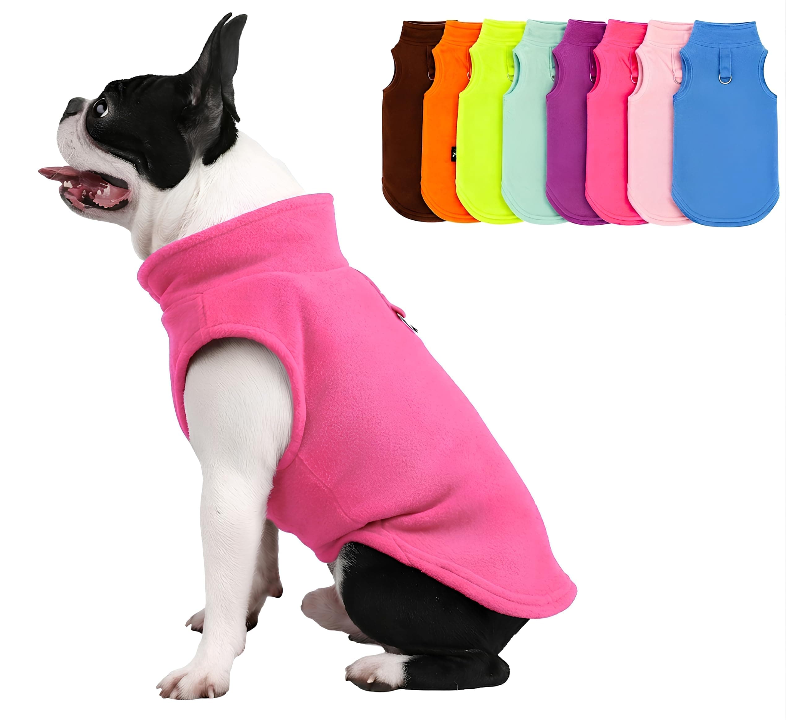 JACKO & CO Dog Fleece Vest Sweater with Leash Ring - Pink XS (2-4 lbs)