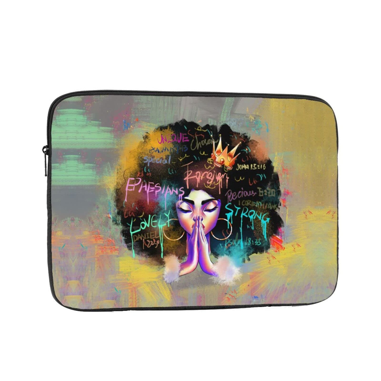 Black Girl Bubble 15 inch Laptop Case Fashion Laptop Sleeve Impact Resistant, Sturdy, Anti-Vibration, Lightweight Unisex Computer Case Cover 10-17 Inch